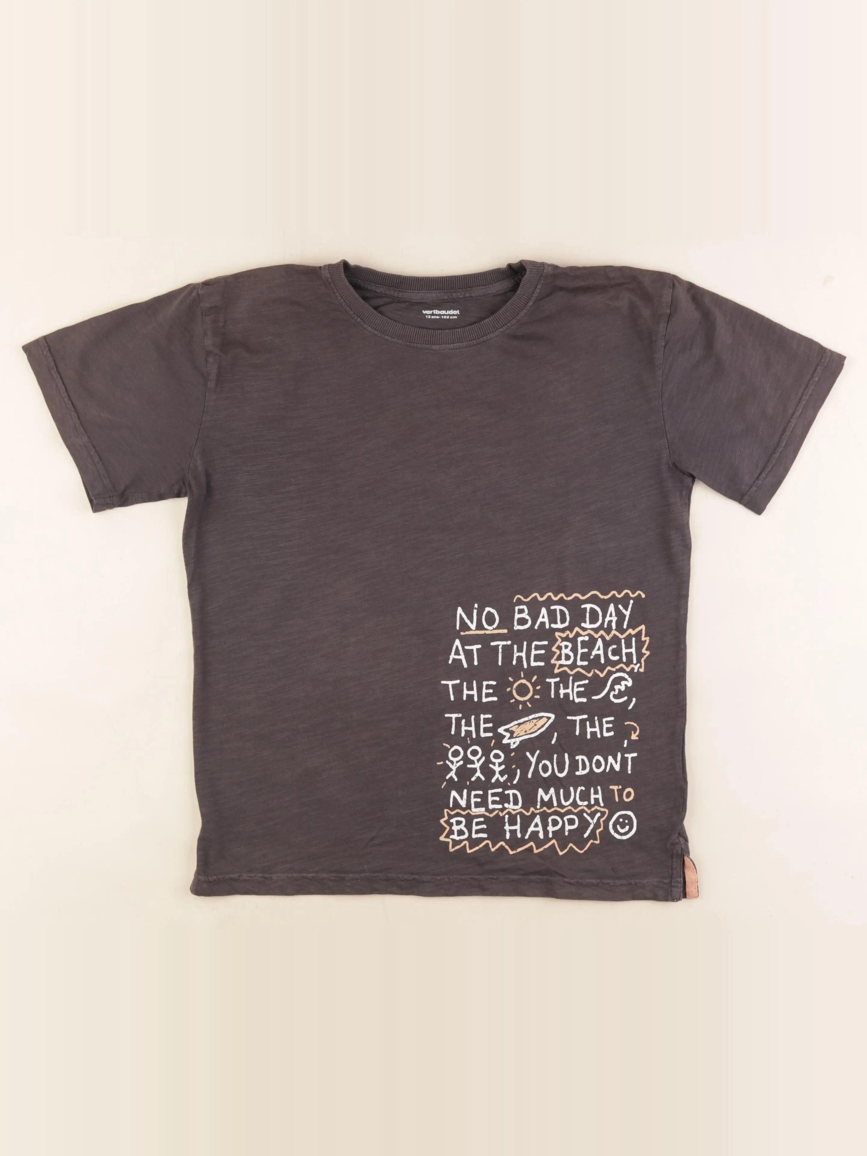 Vertbaudet - tee-shirt gris - 12 ans
