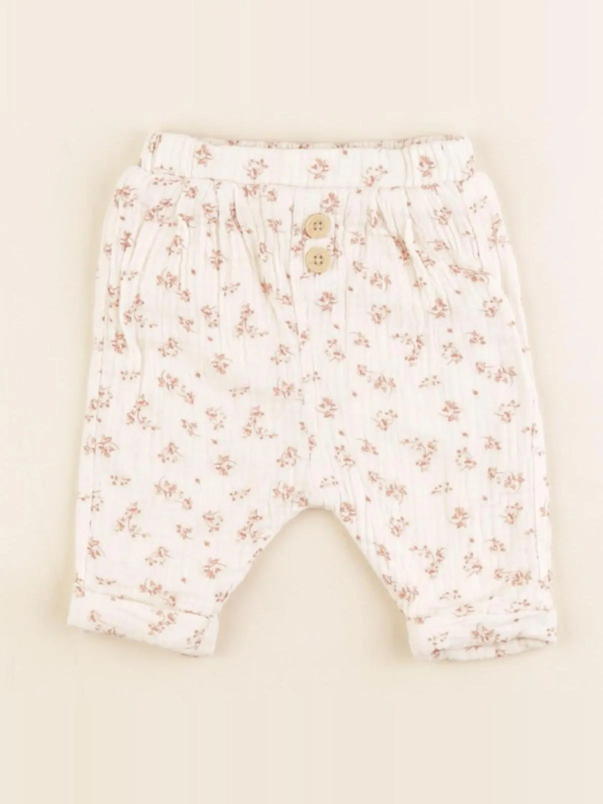 Vertbaudet - pantalon beige - 1 mois