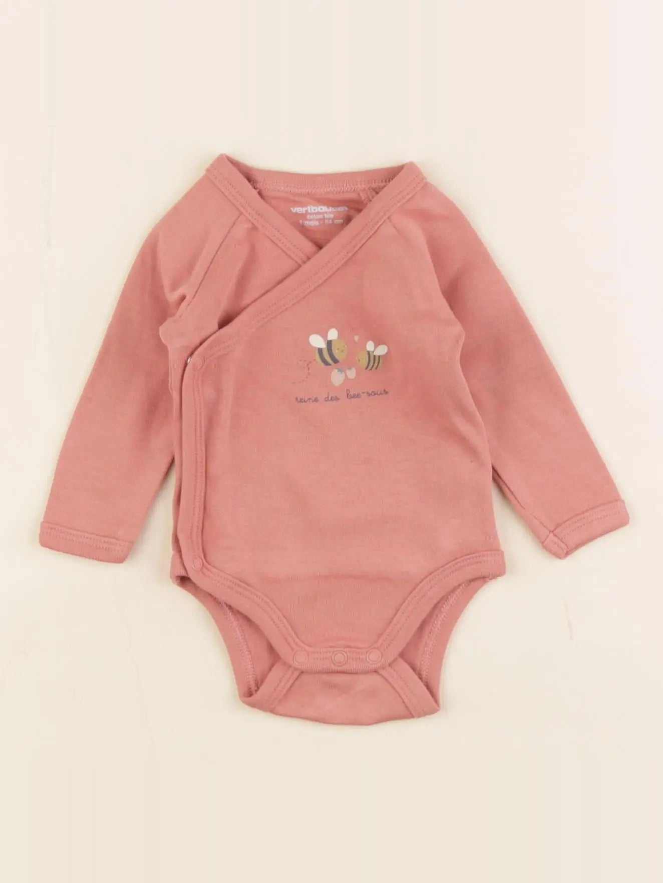 Vertbaudet - body rose - 1 mois