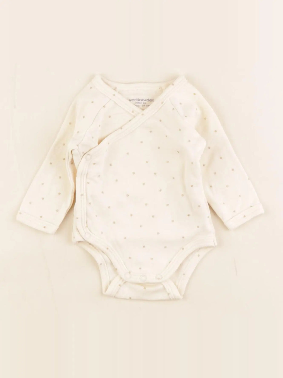 Vertbaudet - body beige, or - 1 mois