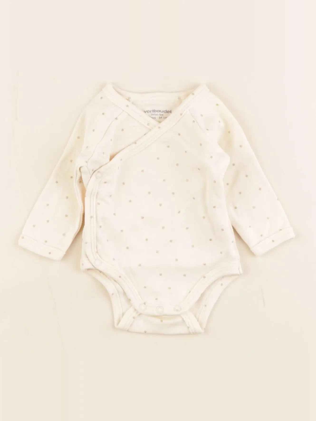 Vertbaudet - body beige, or - 1 mois