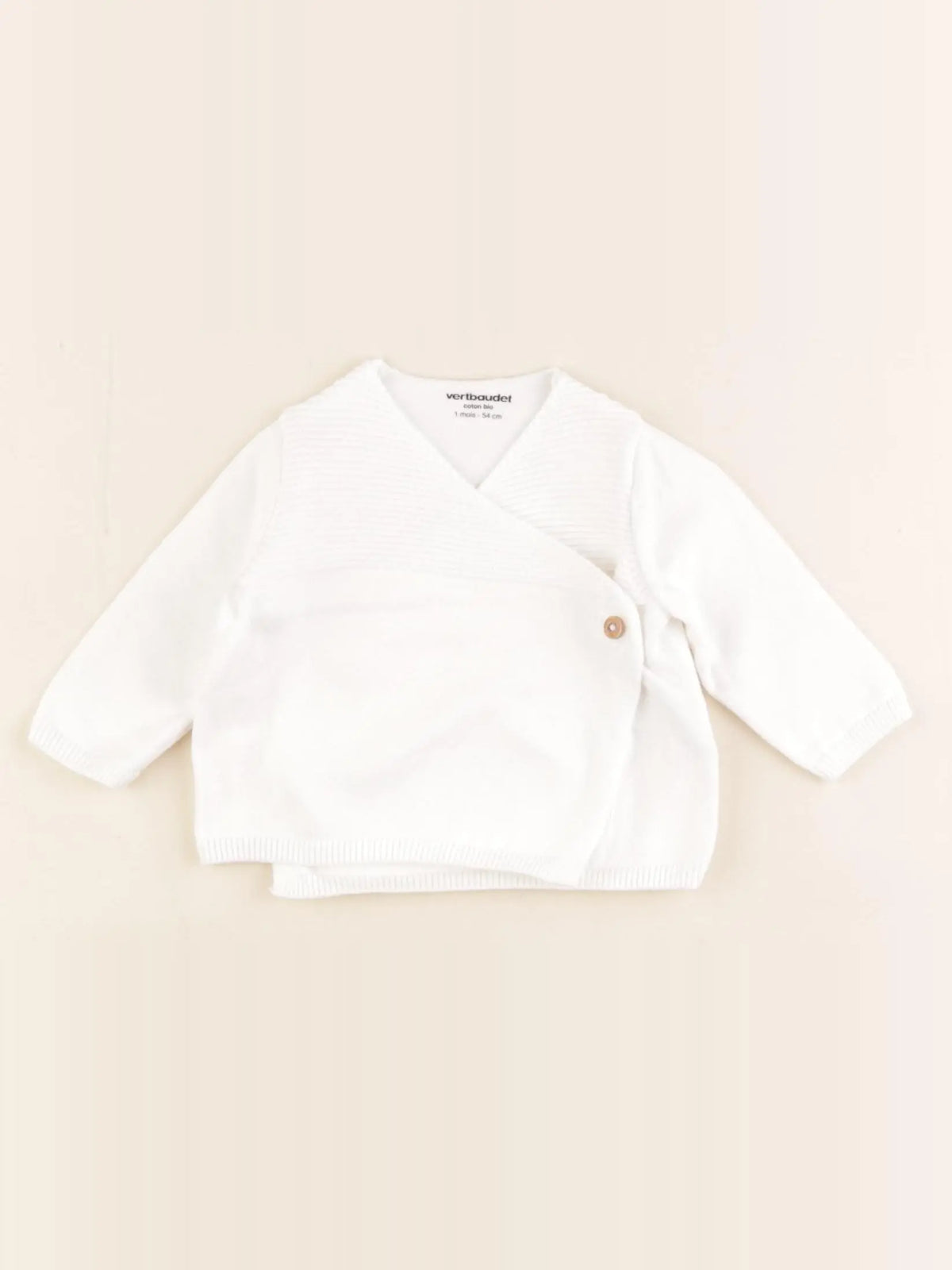 Vertbaudet - gilet blanc - 1 mois