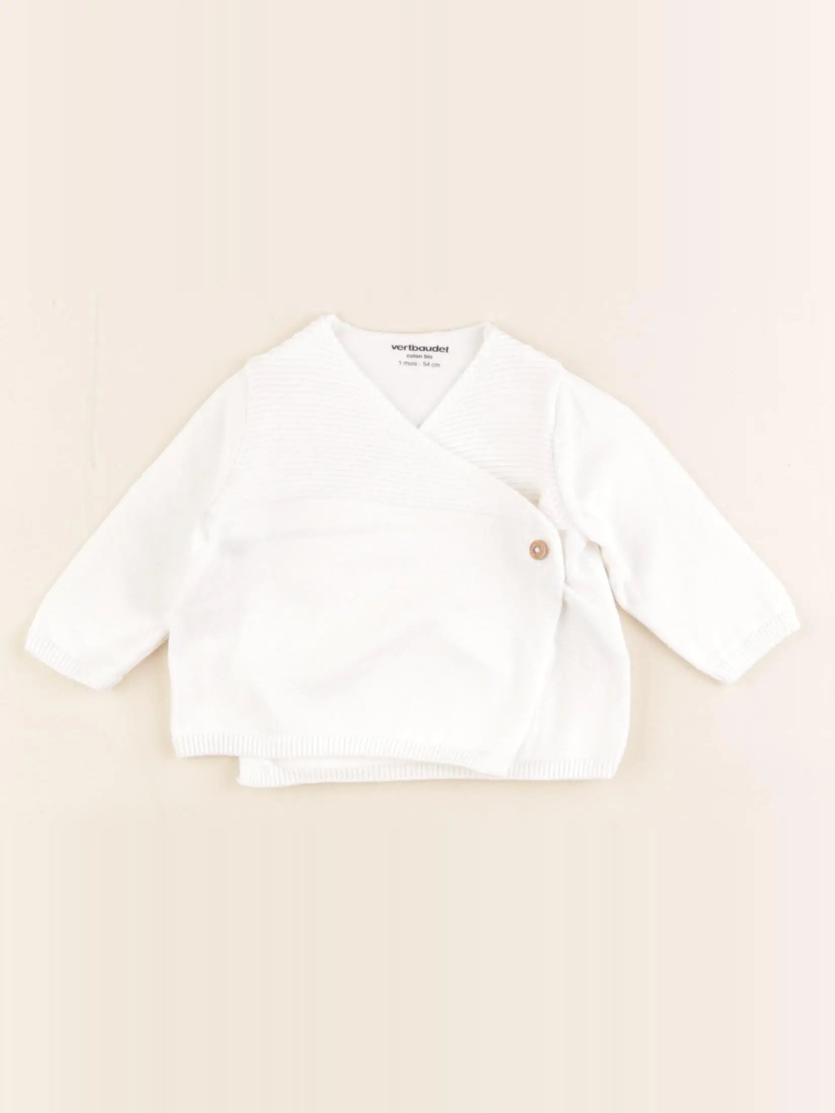 Vertbaudet - gilet blanc - 1 mois