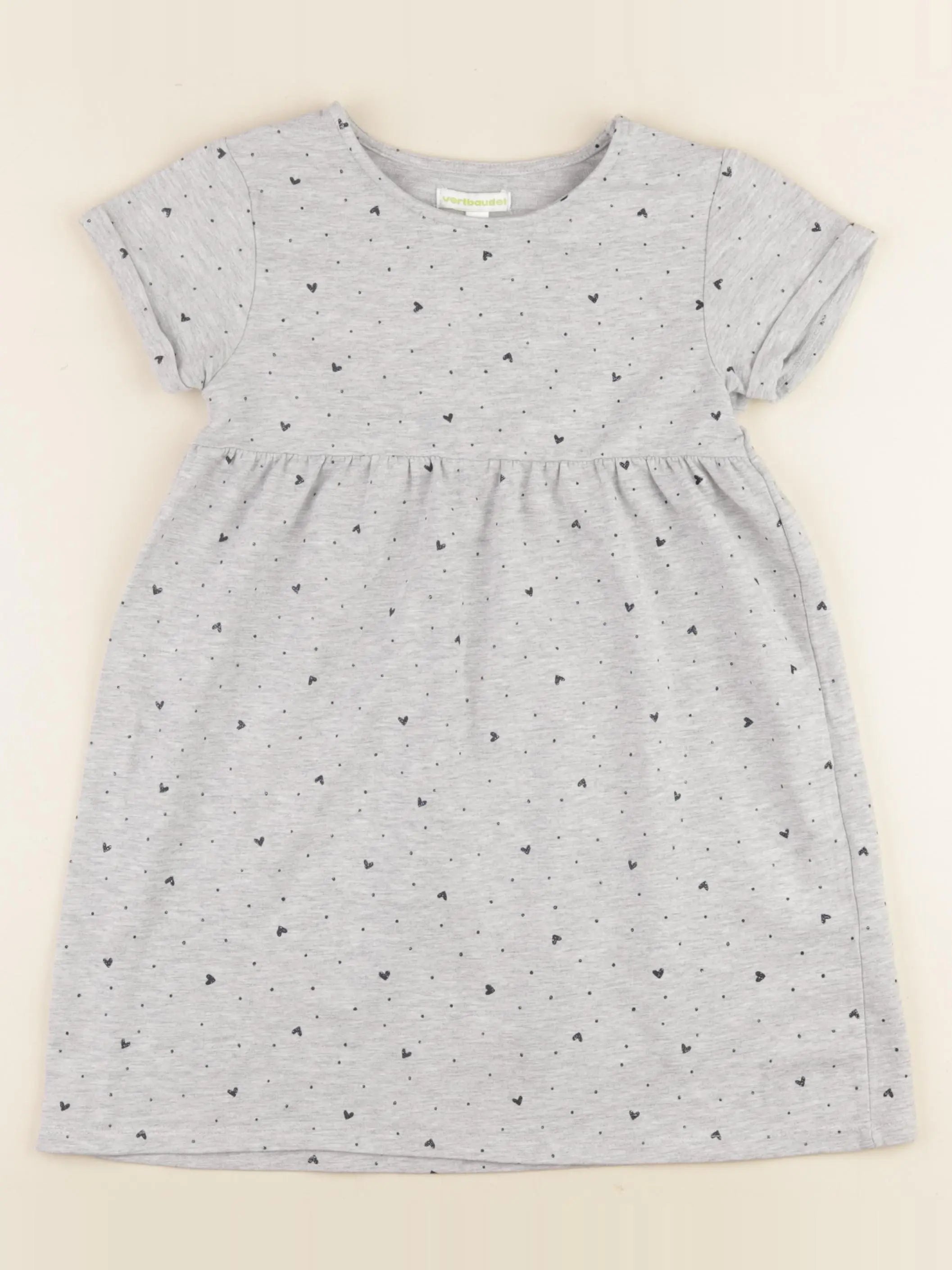 Vertbaudet - robe gris - 7 ans