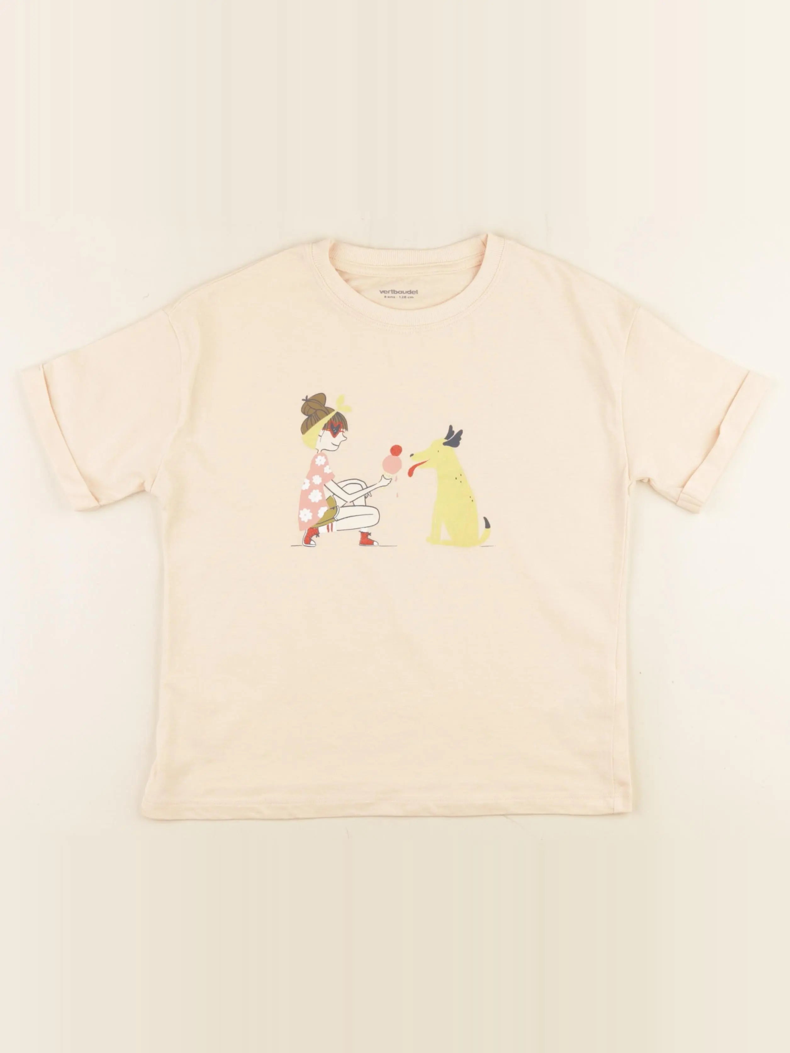 Vertbaudet - tee-shirt orange - 8 ans