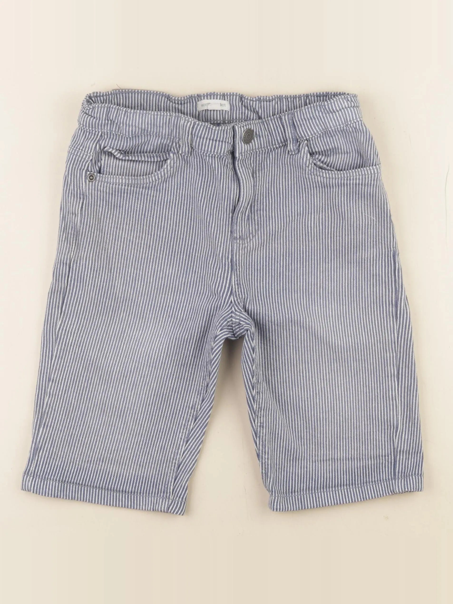 Vertbaudet - short bleu, blanc - 10 ans