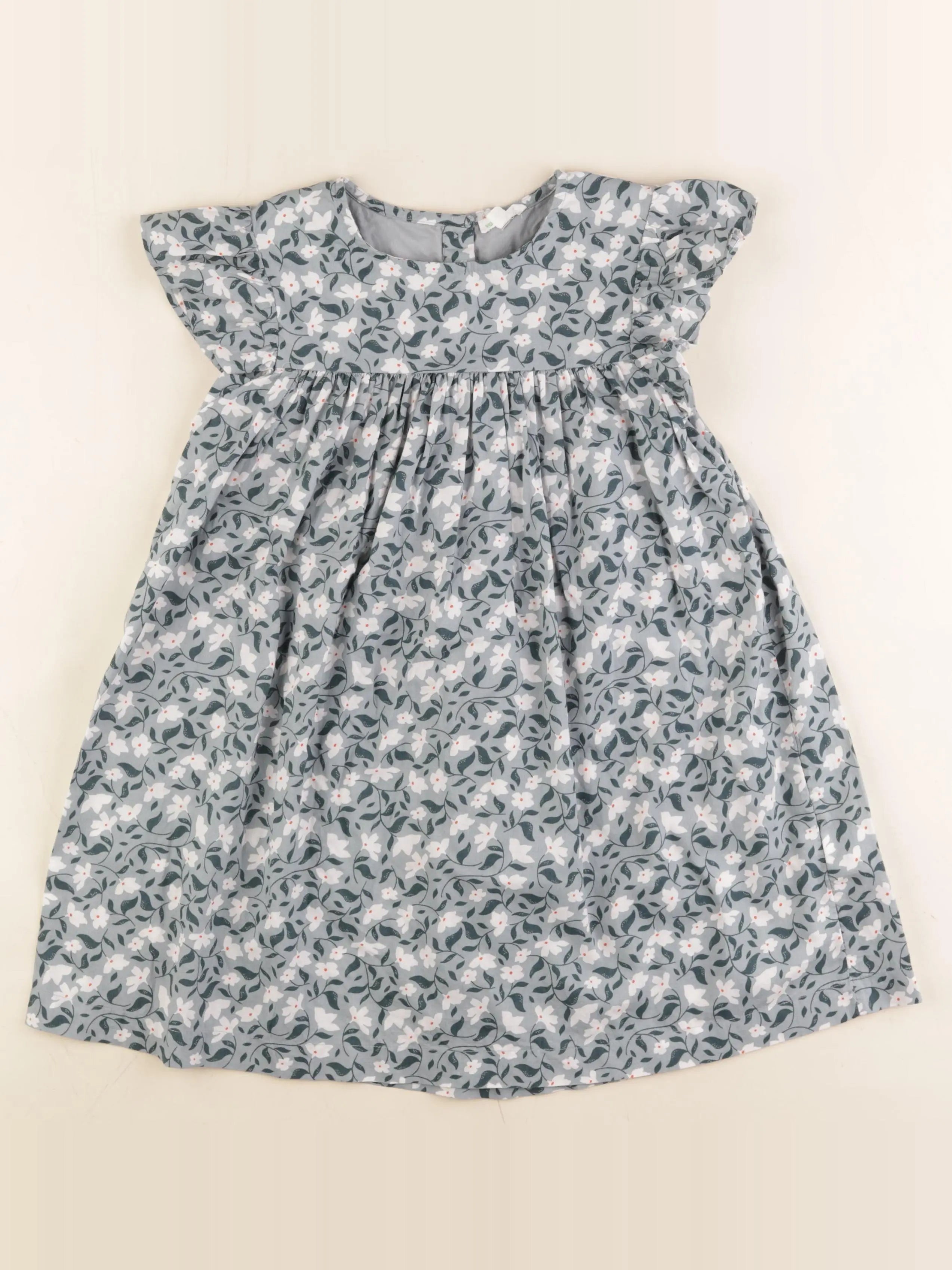 Vertbaudet - robe bleu, blanc - 7 ans