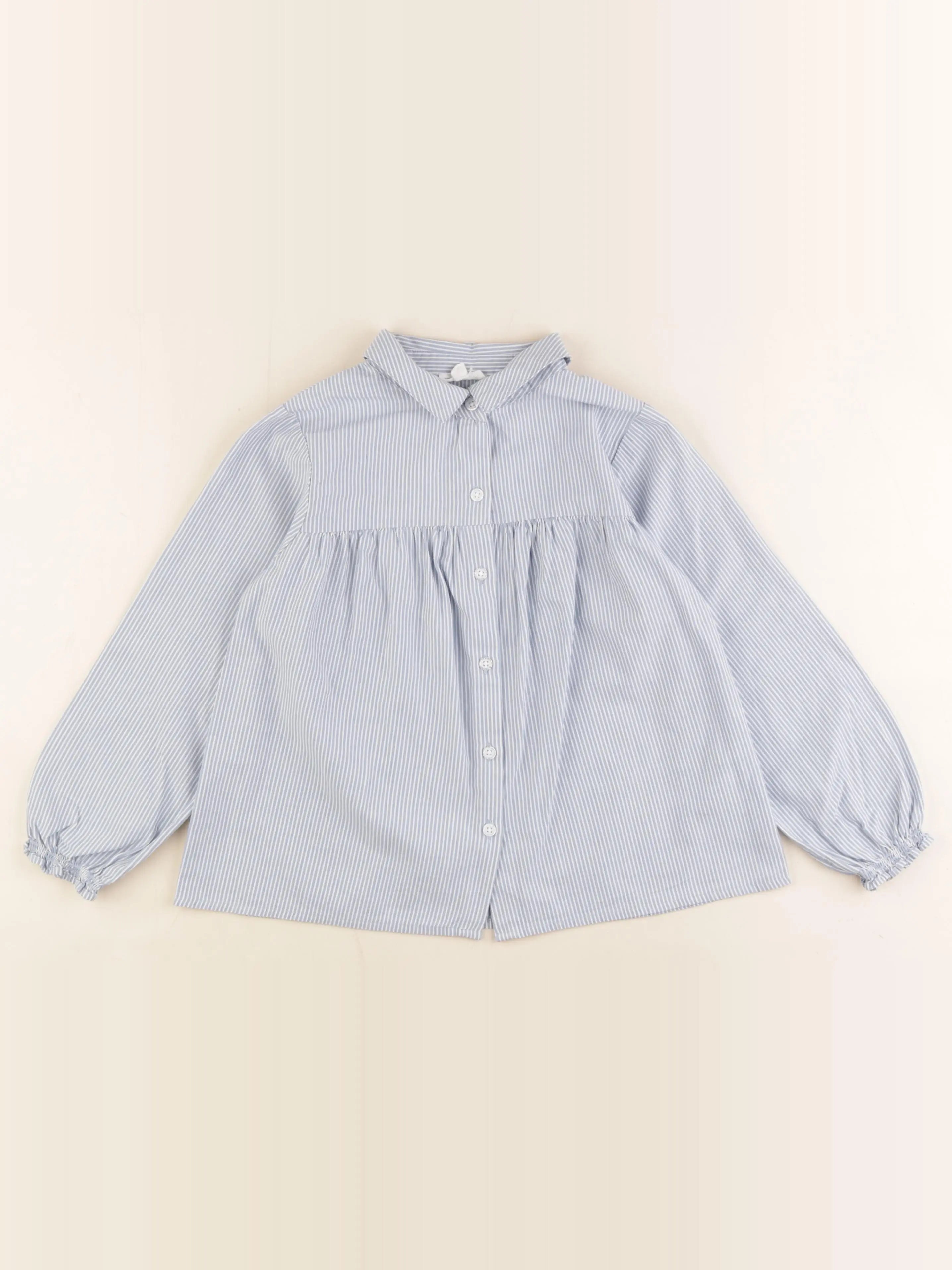 Vertbaudet - polo blanc, bleu - 7 ans