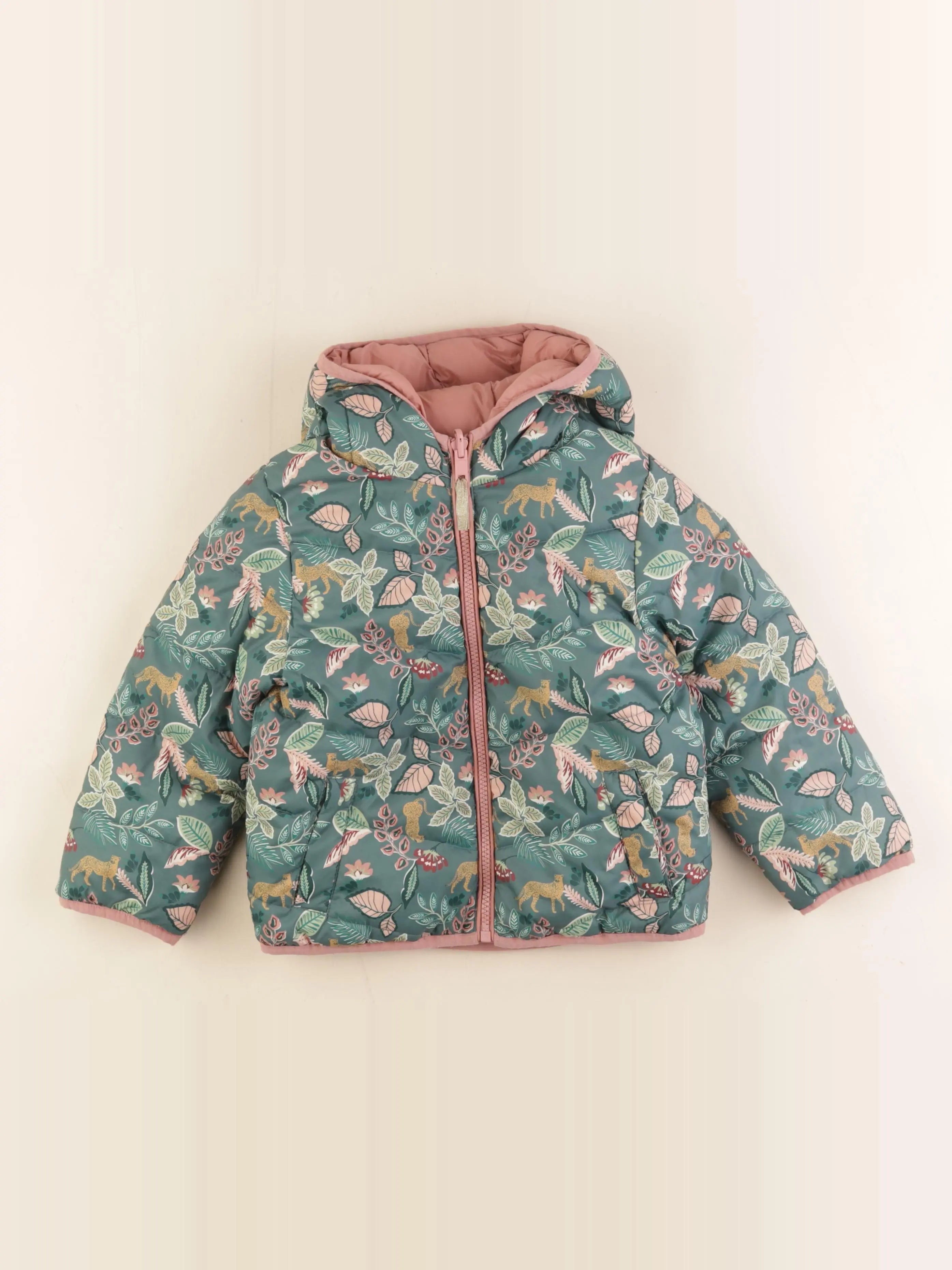 Vertbaudet - doudoune réversible multicolore - 5 ans