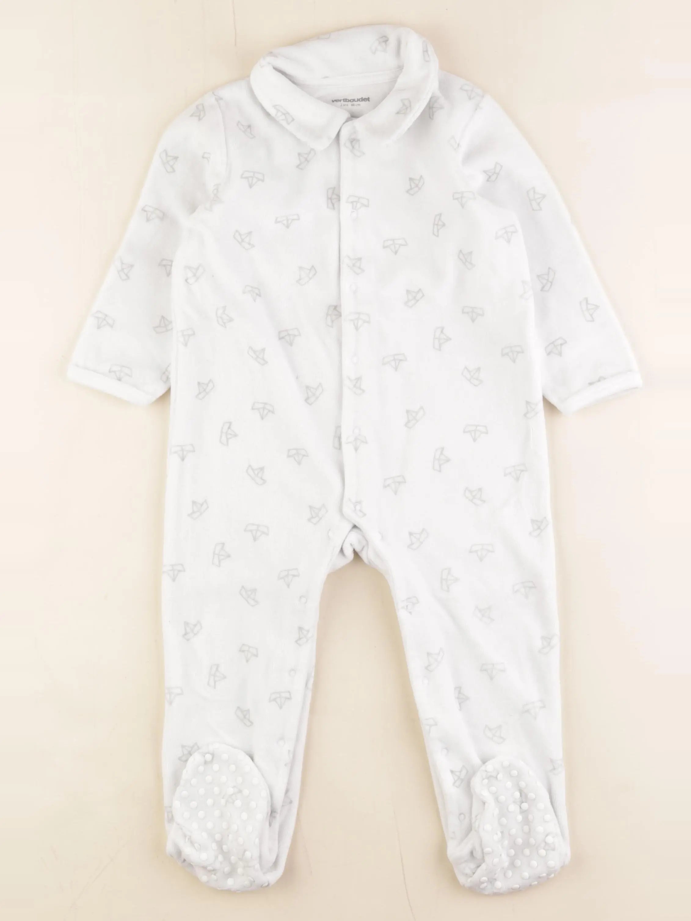 Vertbaudet - pyjama velours blanc - 2 ans