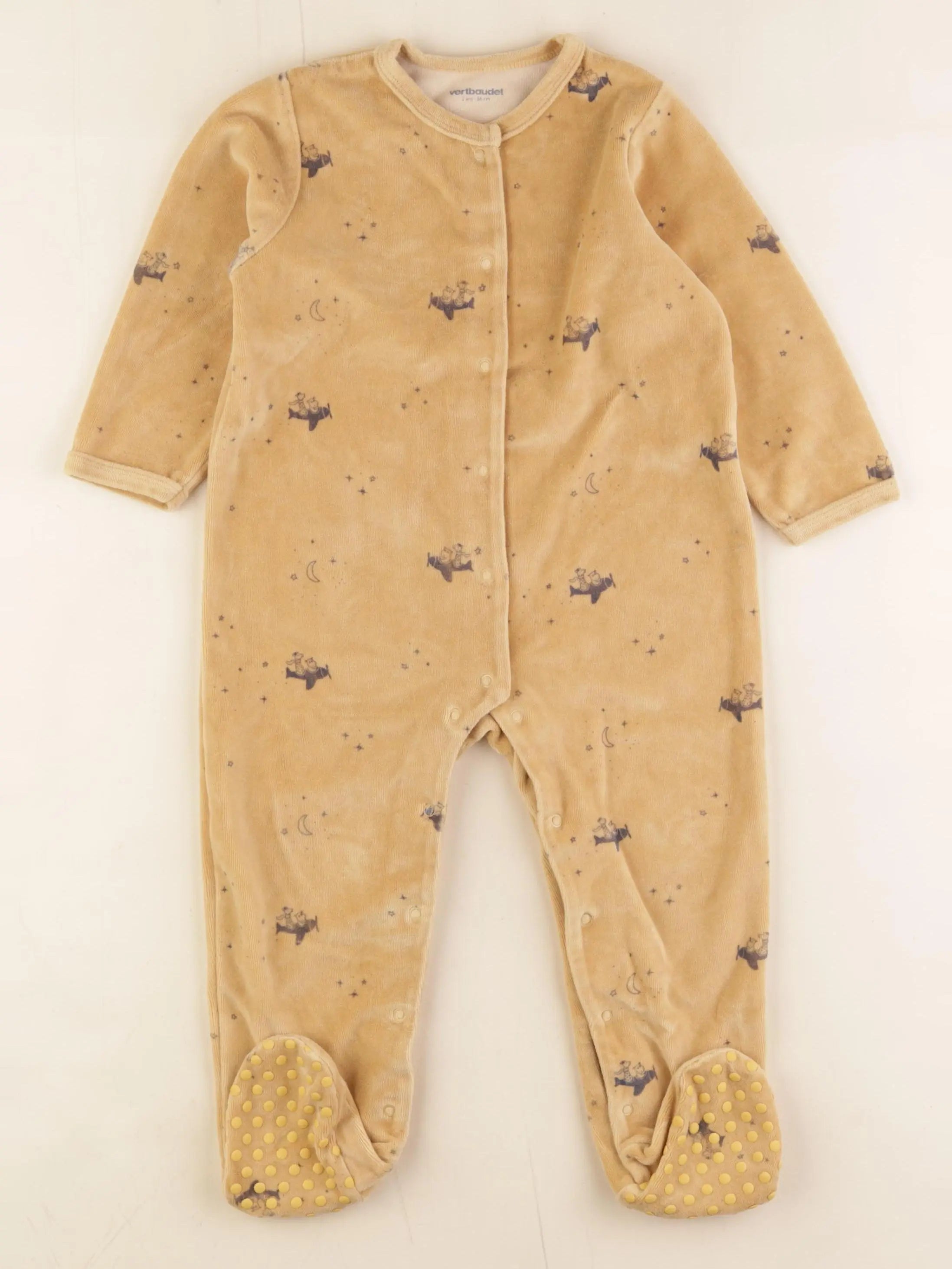 Vertbaudet - pyjama velours jaune - 2 ans