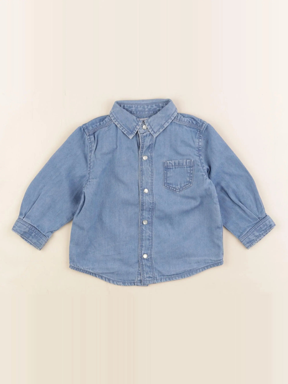 Boutchou - chemise bleu - 6 mois