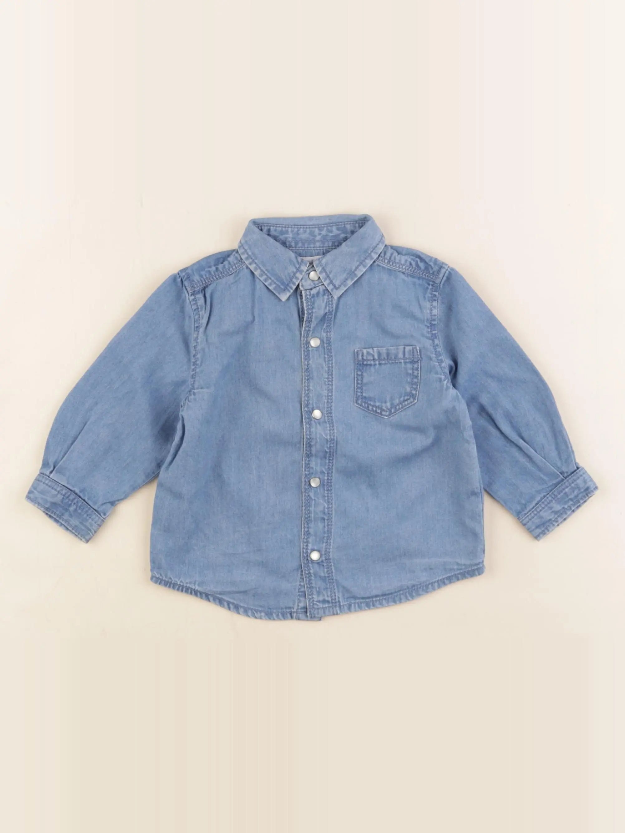 Boutchou - chemise bleu - 6 mois
