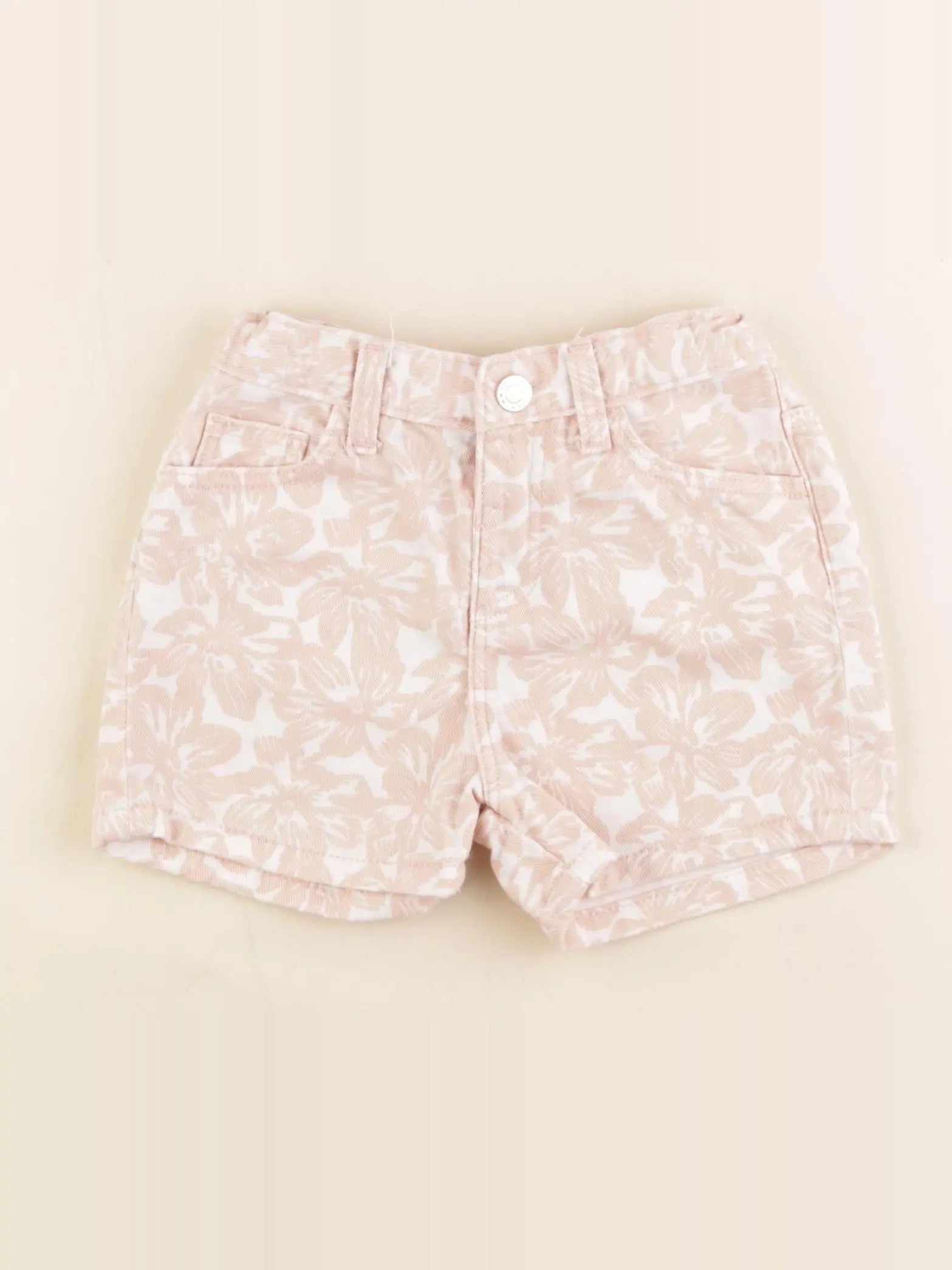 Mango - short blanc, rose - 3/4 ans