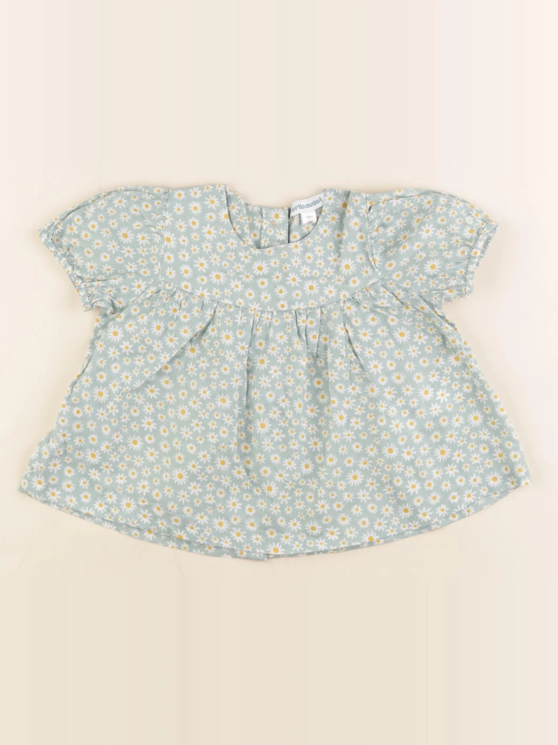 Vertbaudet - blouse vert - 12 mois
