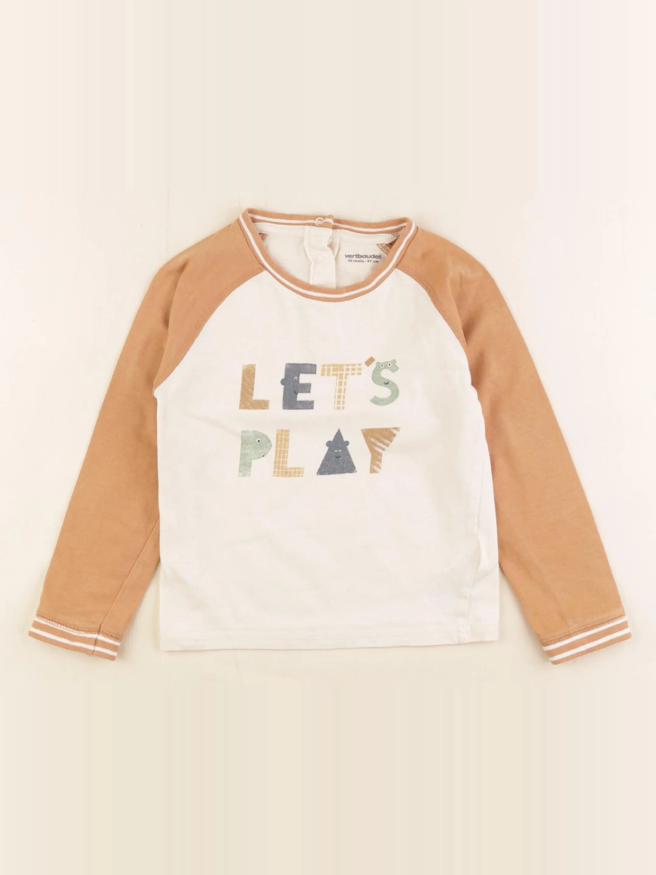 Vertbaudet - tee-shirt marron - 36 mois