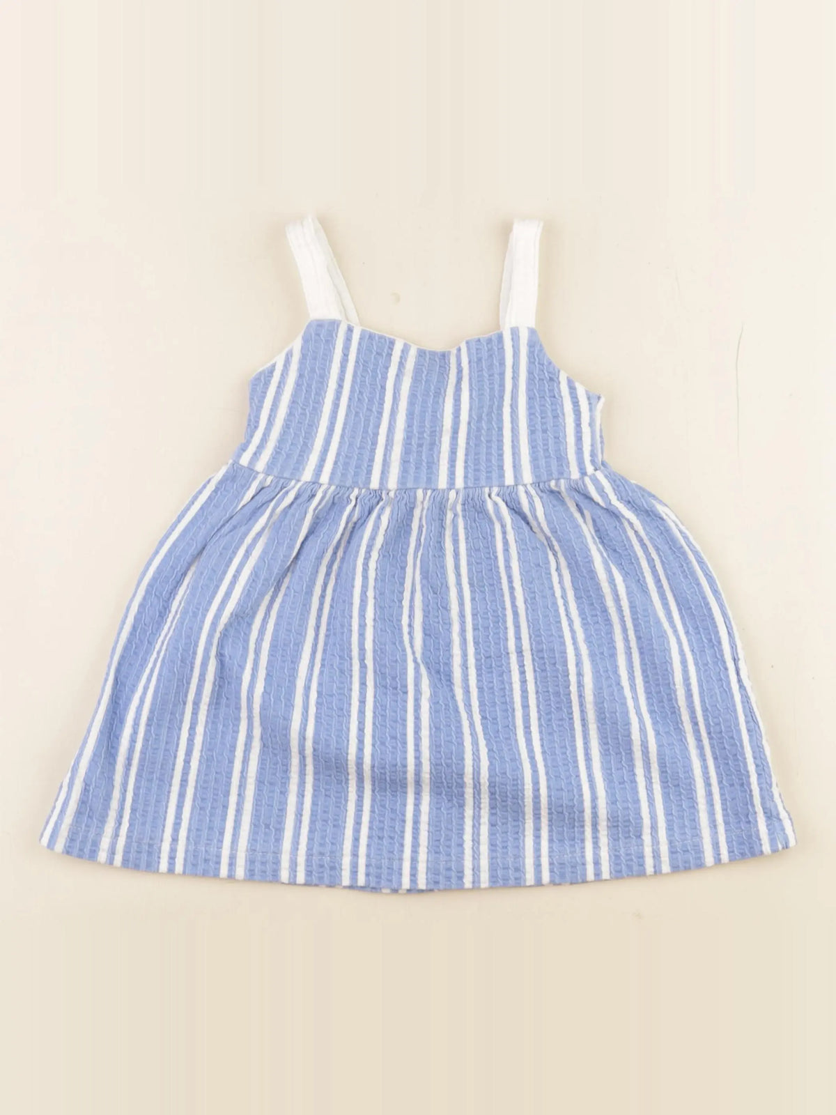 Zara - robe blanc, bleu - 2 ans