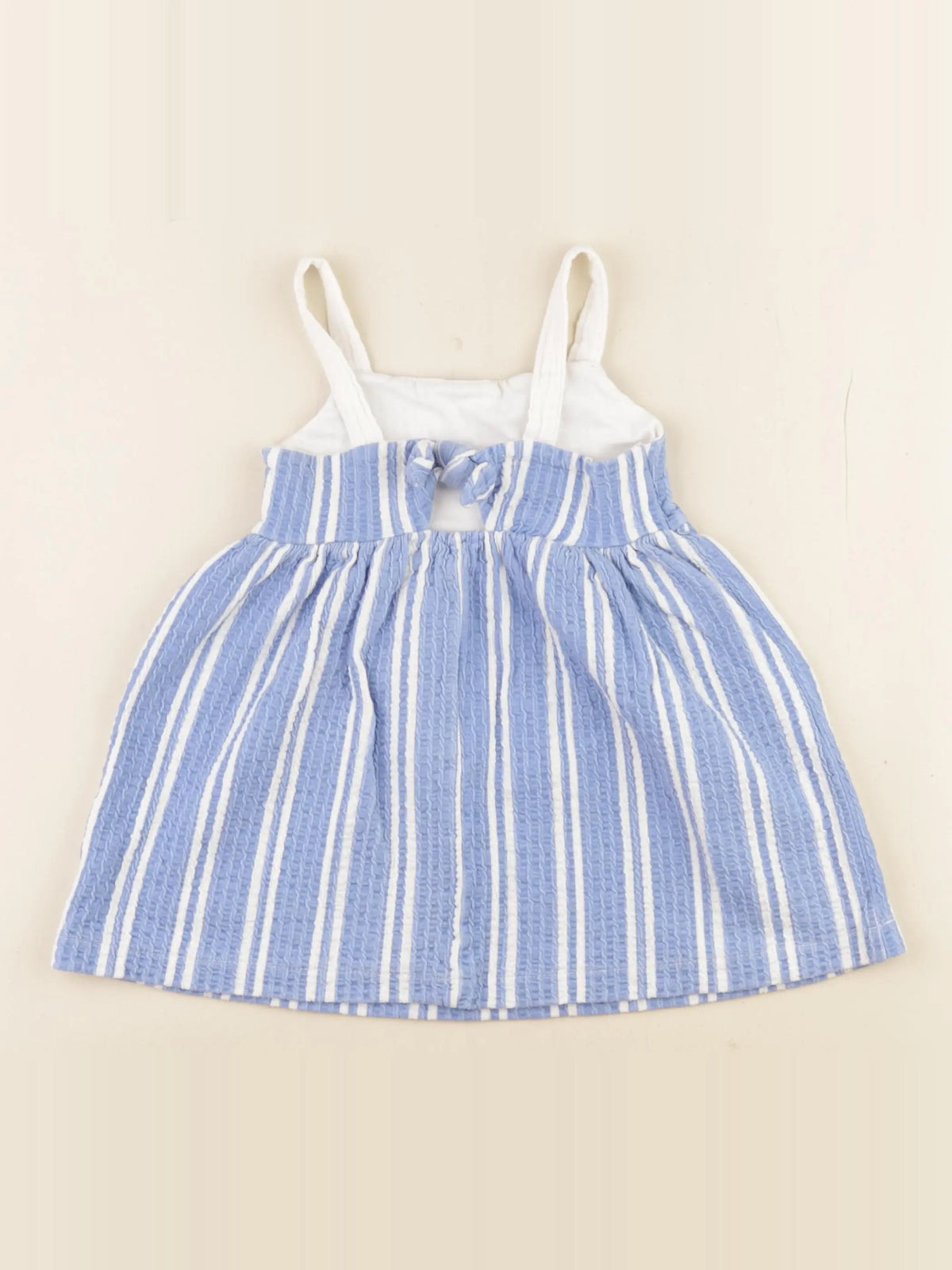 Zara - robe blanc, bleu - 2 ans