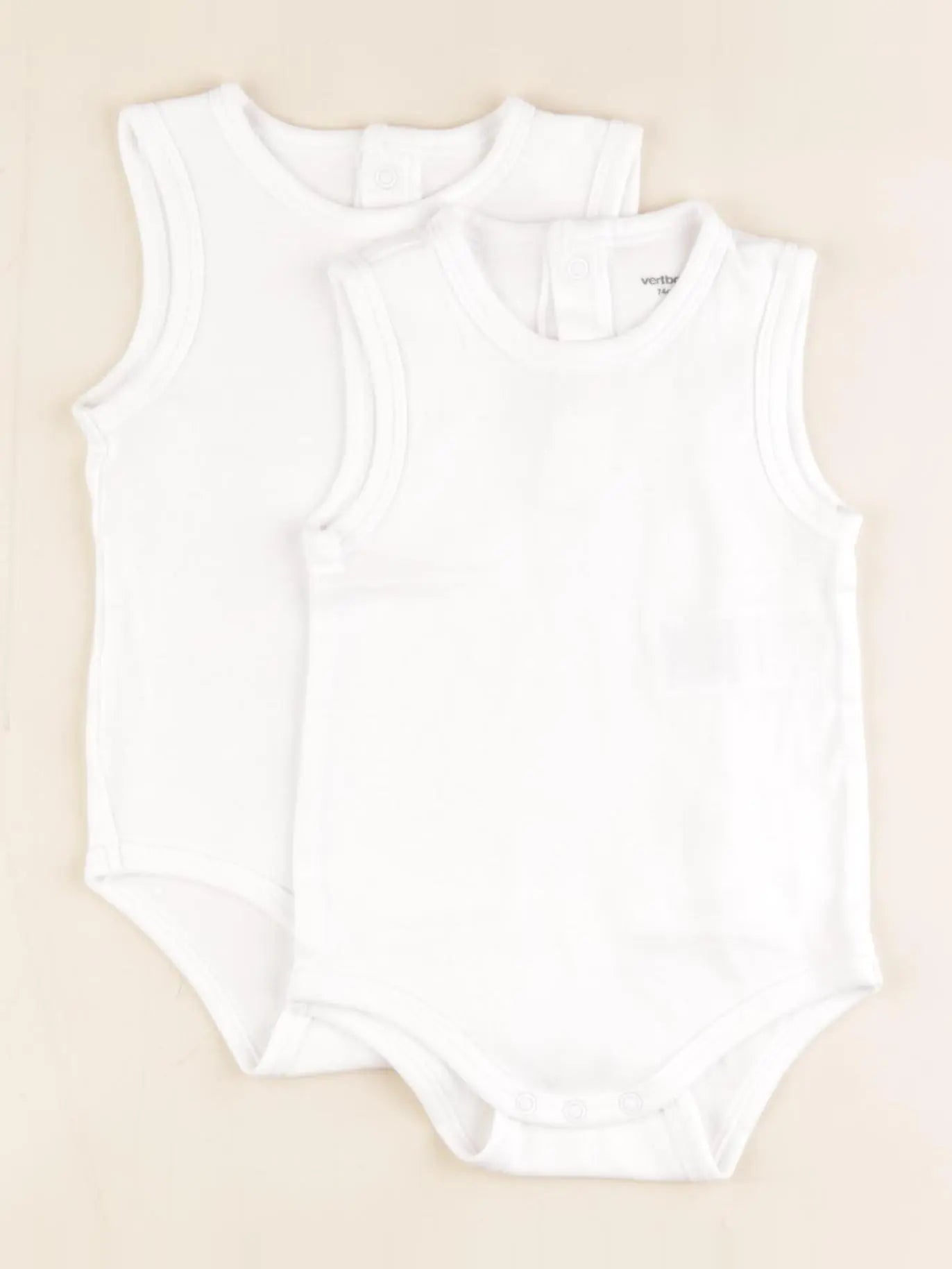 Vertbaudet - lot de 2 bodies en coton blanc - 12 mois