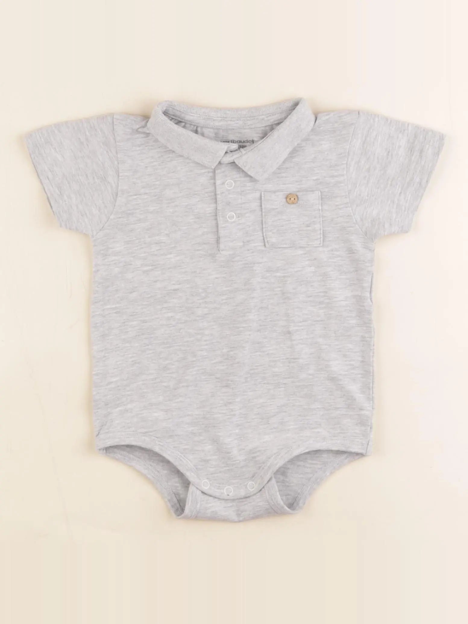 Vertbaudet - body à col gris - 12 mois