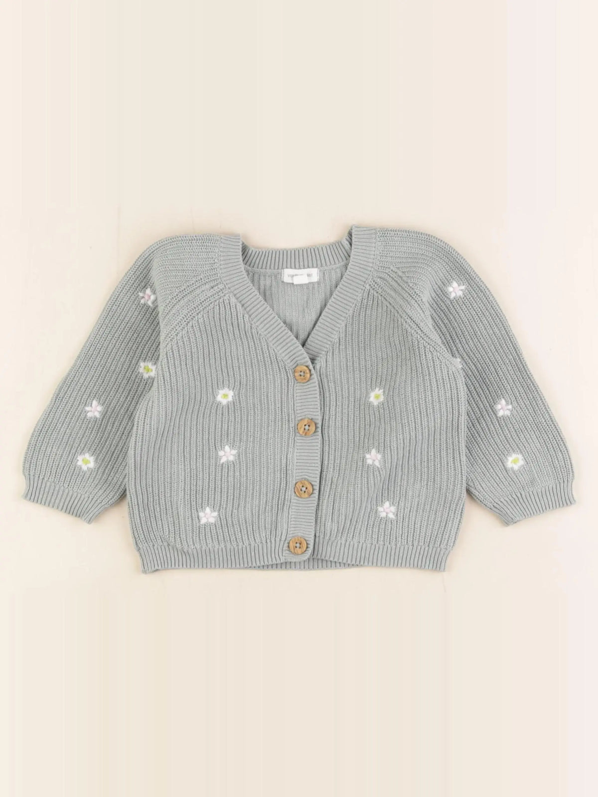 Vertbaudet - gilet vert - 9 mois