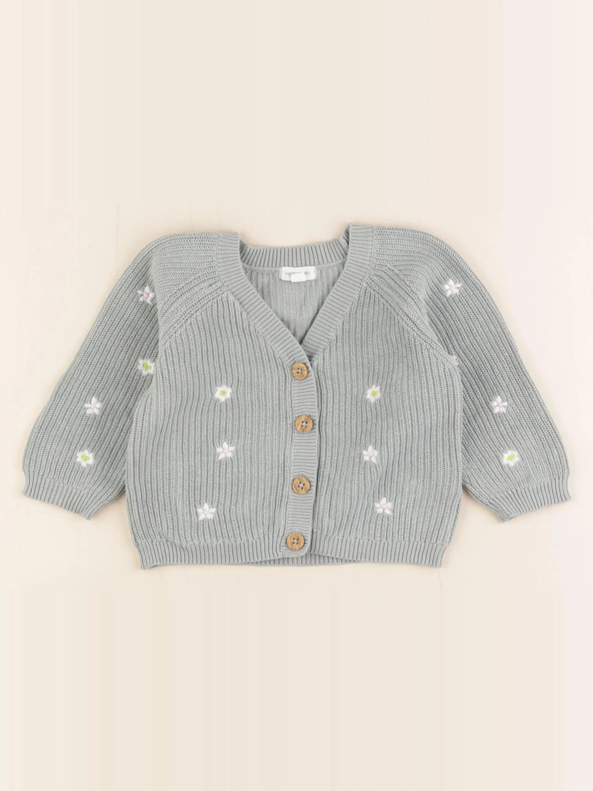 Vertbaudet - gilet vert - 9 mois