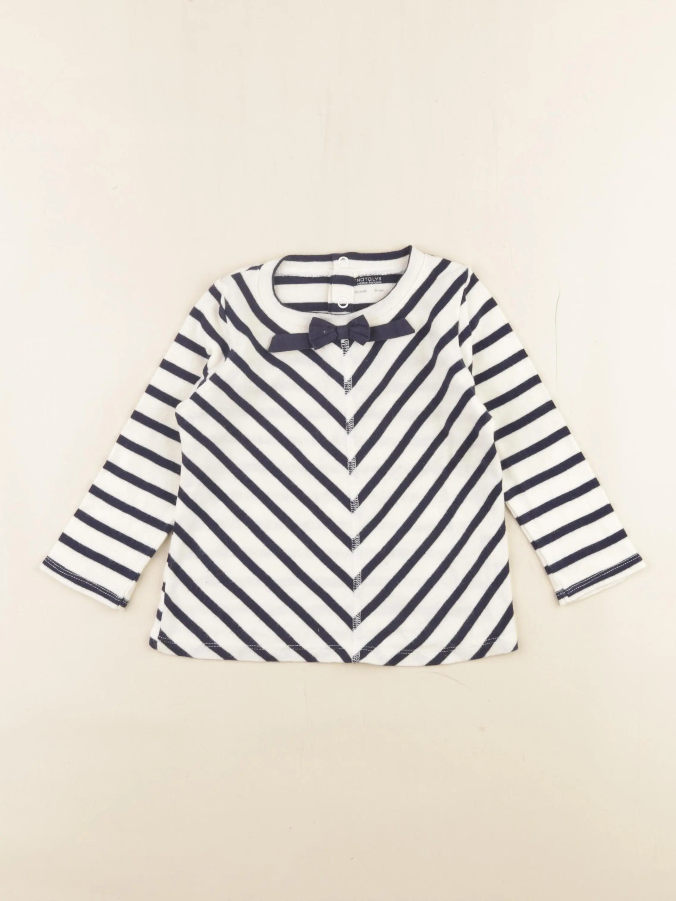 Natalys - robe blanc, bleu - 24 mois