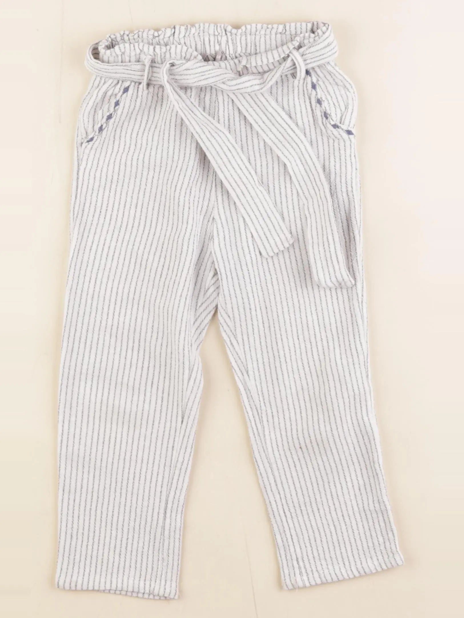 Boutchou - pantalon blanc, bleu - 24 mois