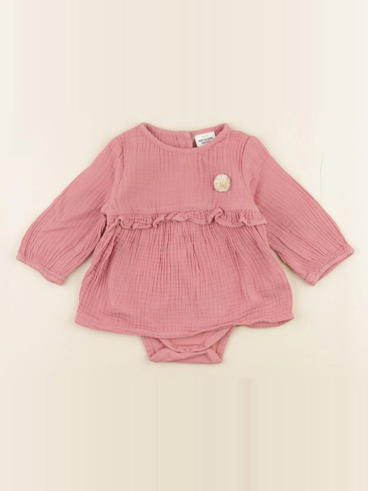 Tape à l'oeil - body robe rose - 9 mois