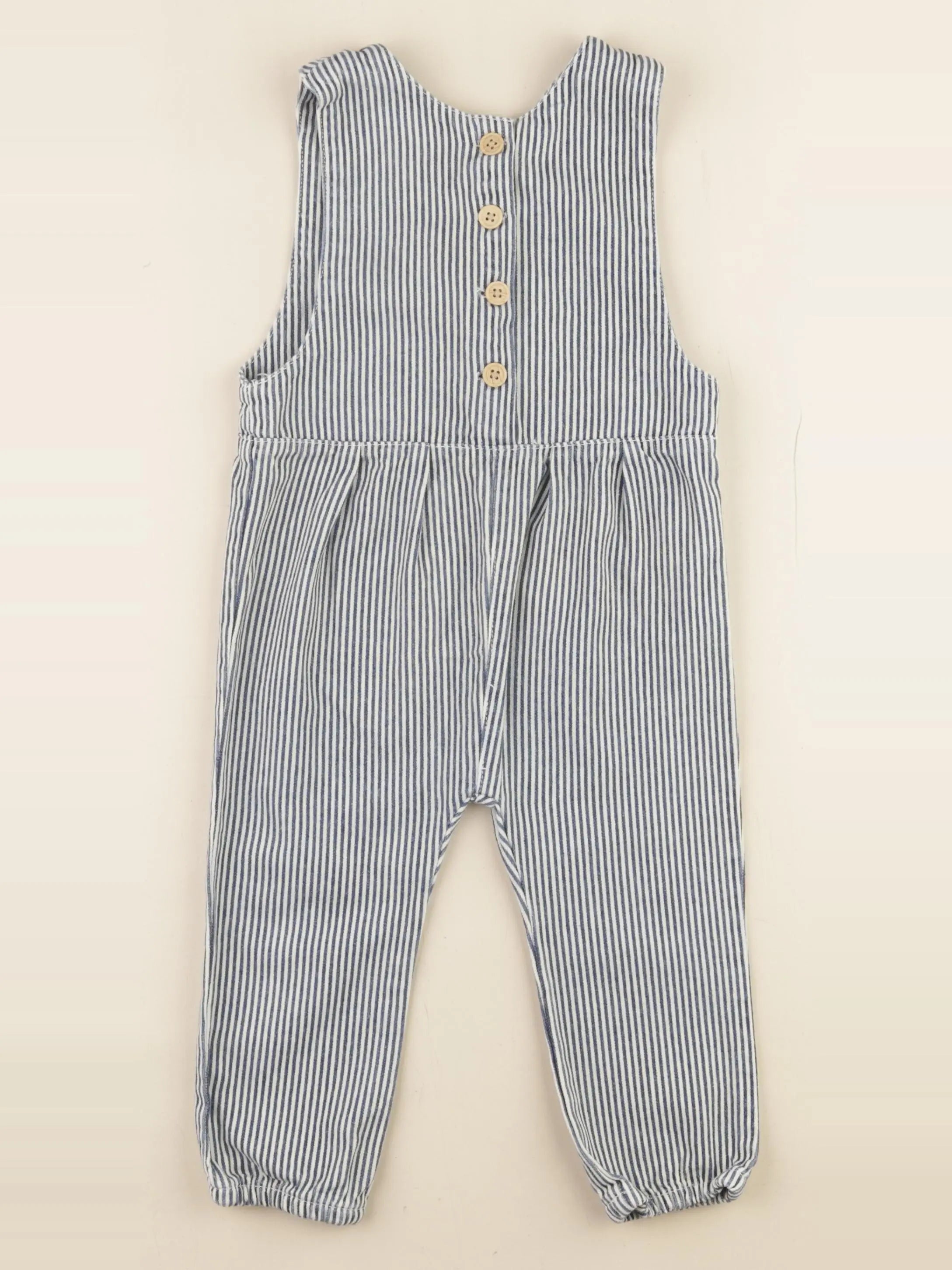 Vertbaudet - combinaison bleu, blanc - 2 ans