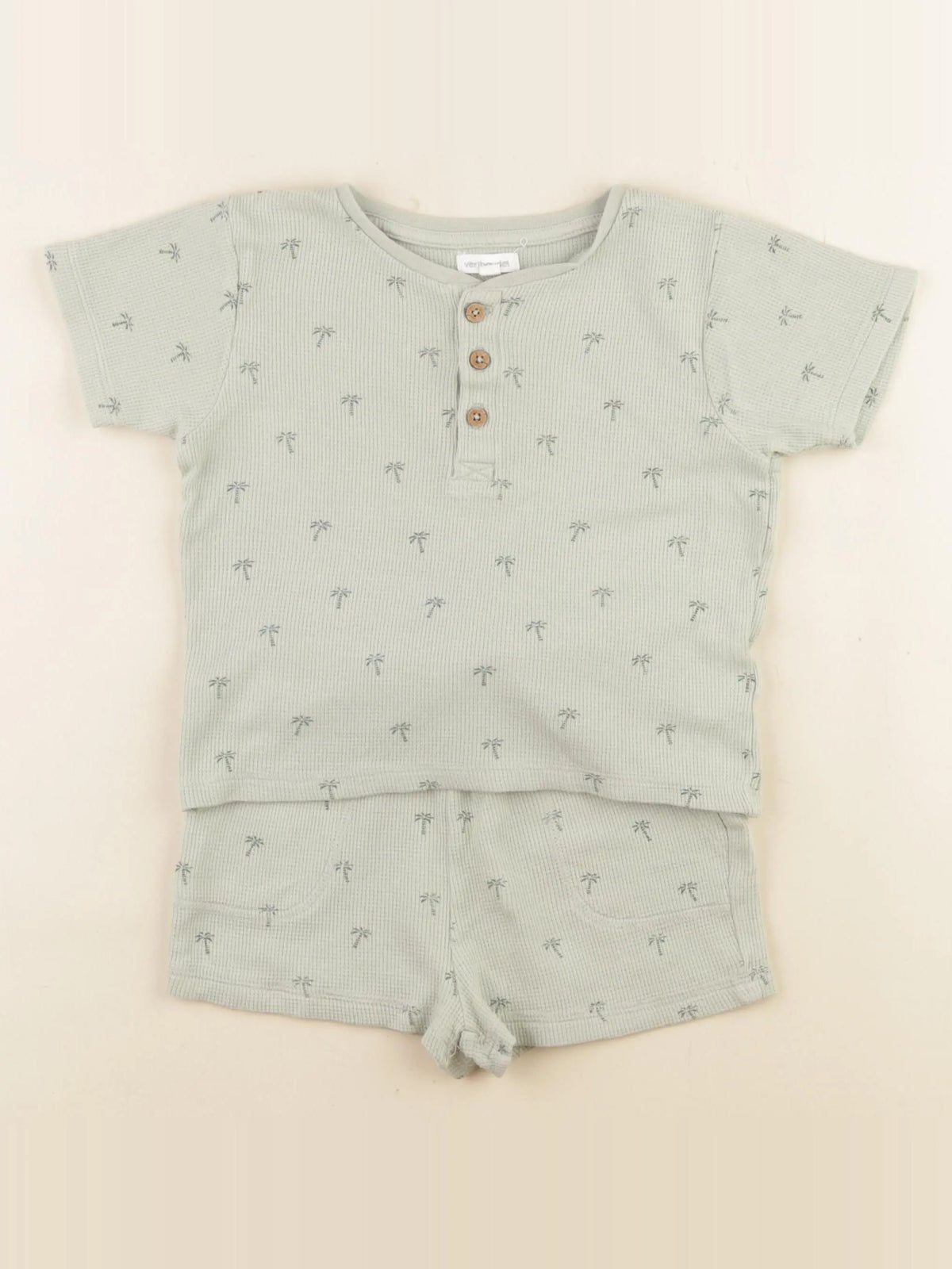 Vertbaudet - pyjama coton vert - 2 ans
