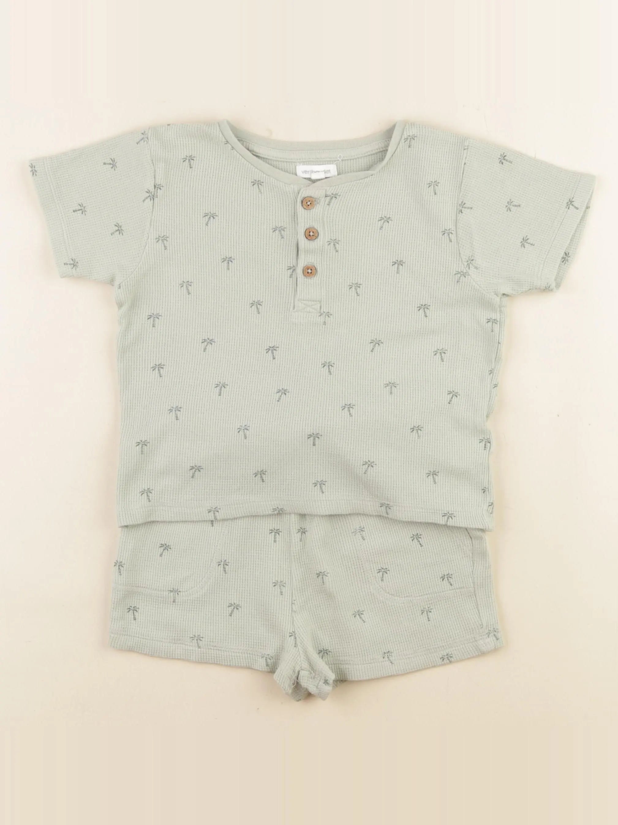 Vertbaudet - pyjama coton vert - 2 ans