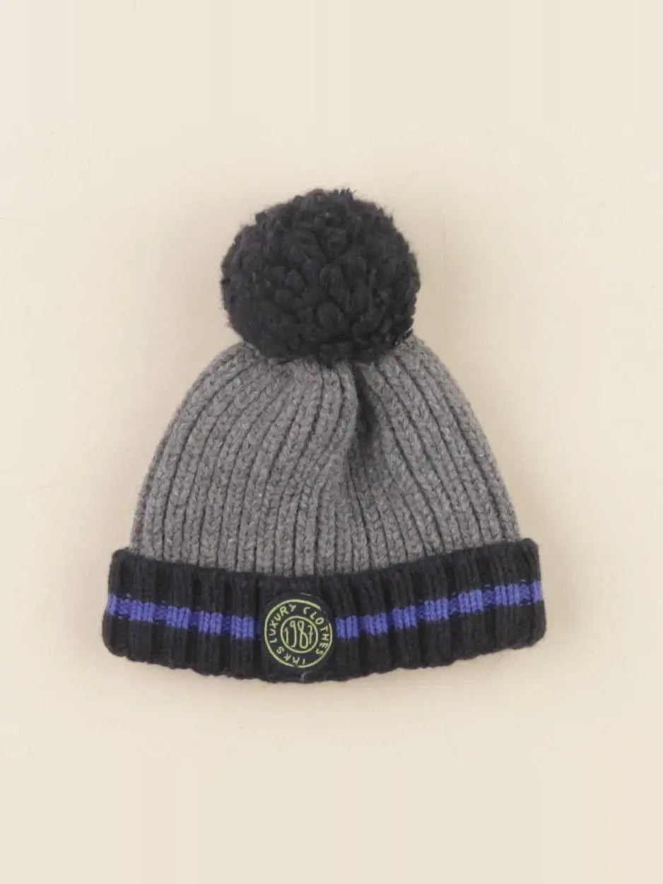 IKKS - bonnet bleu, gris - 3 mois