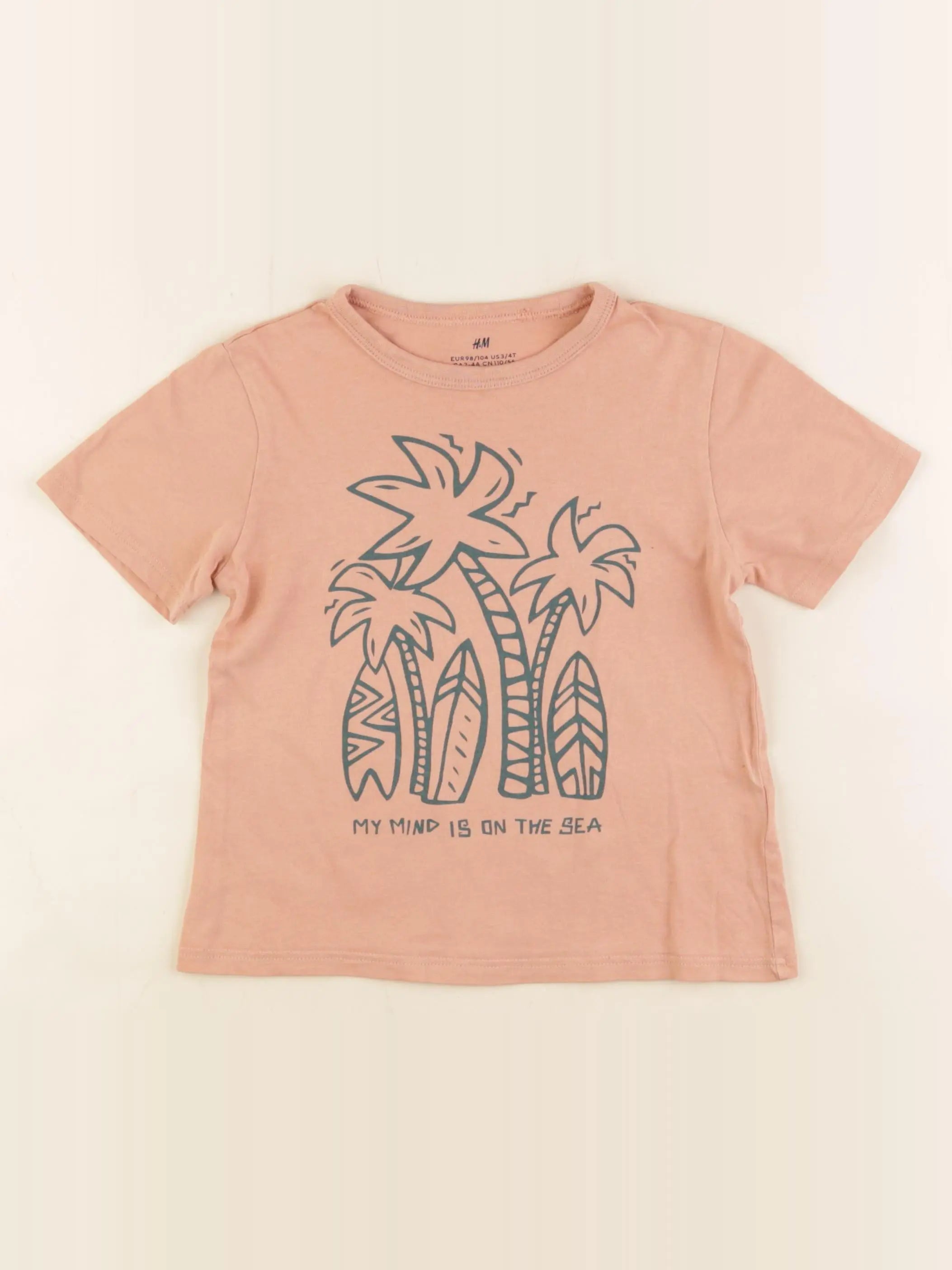 H&M - tee-shirt orange - 2/4 ans