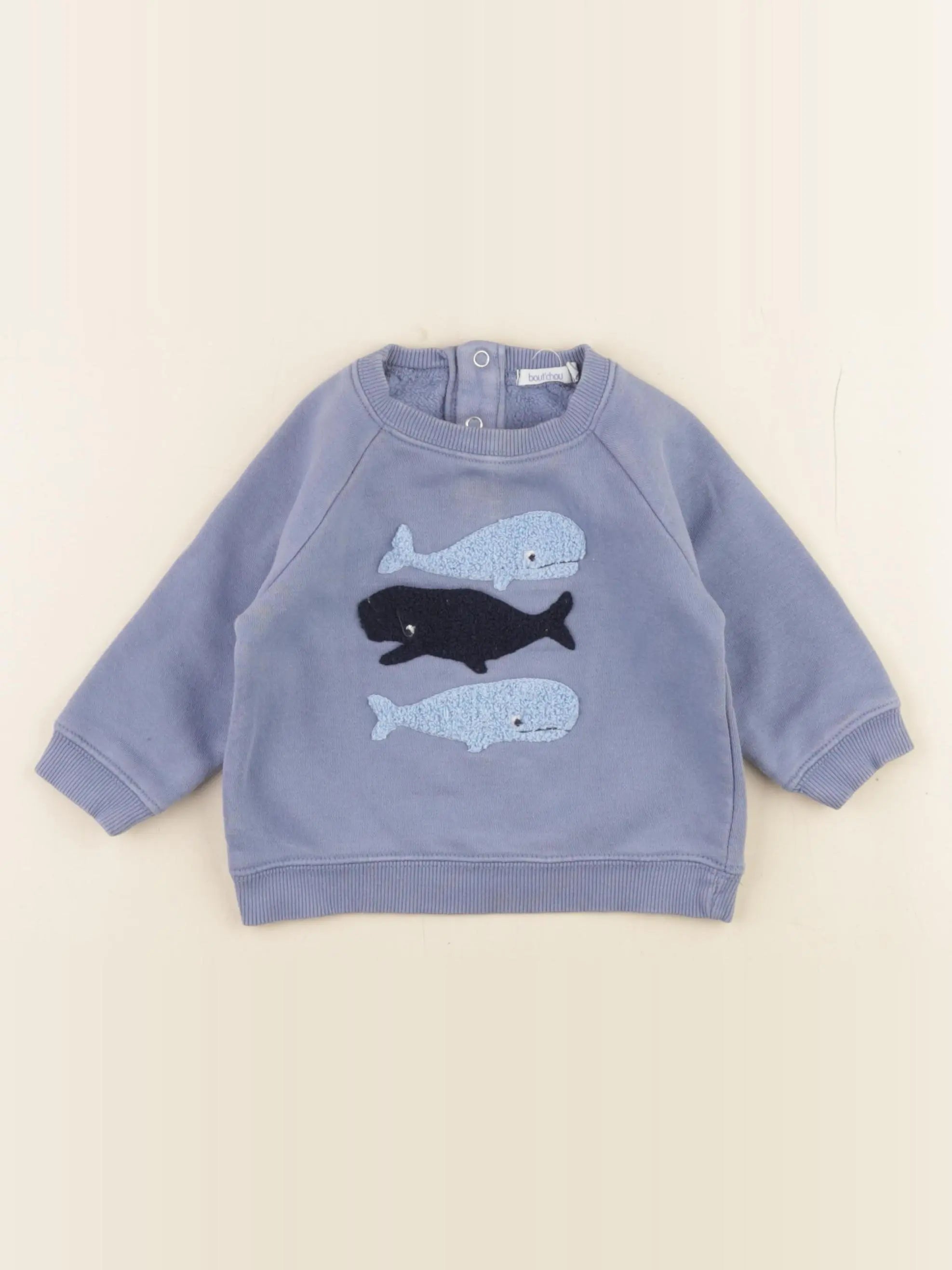 Boutchou - sweat bleu - 9 mois