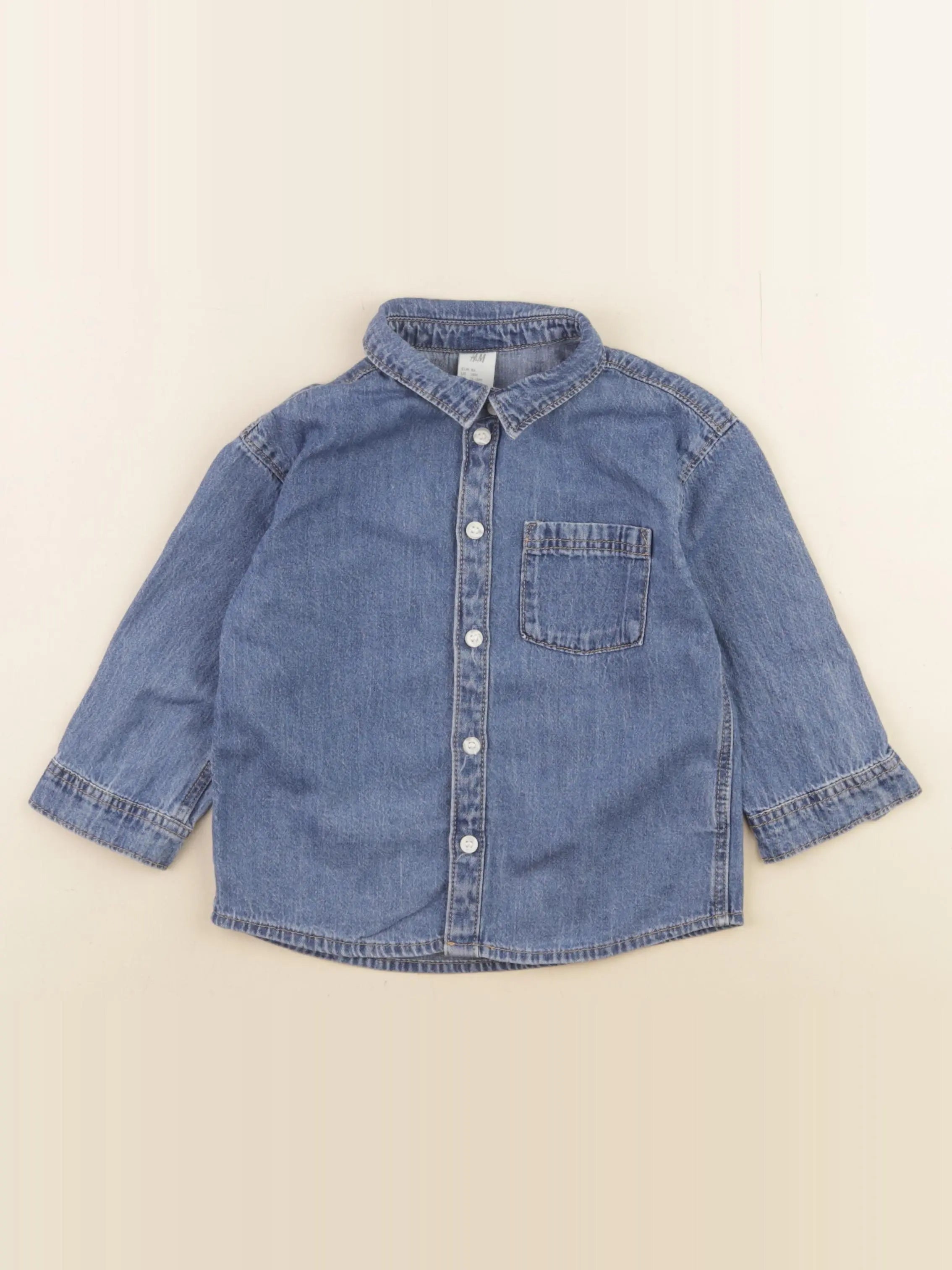 H&M - chemise bleu - 12/18 mois