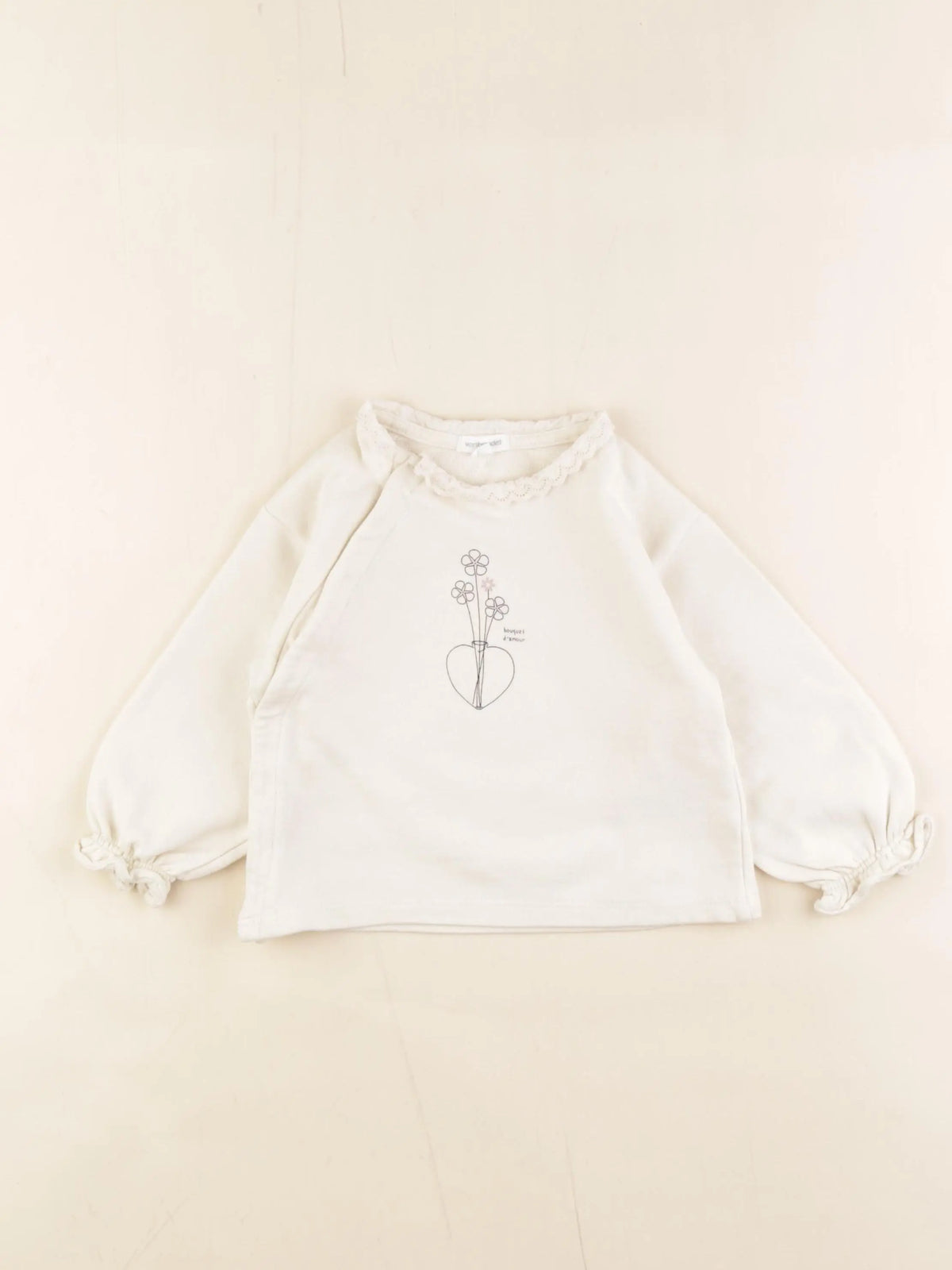 Vertbaudet - sweat blanc - 18 mois