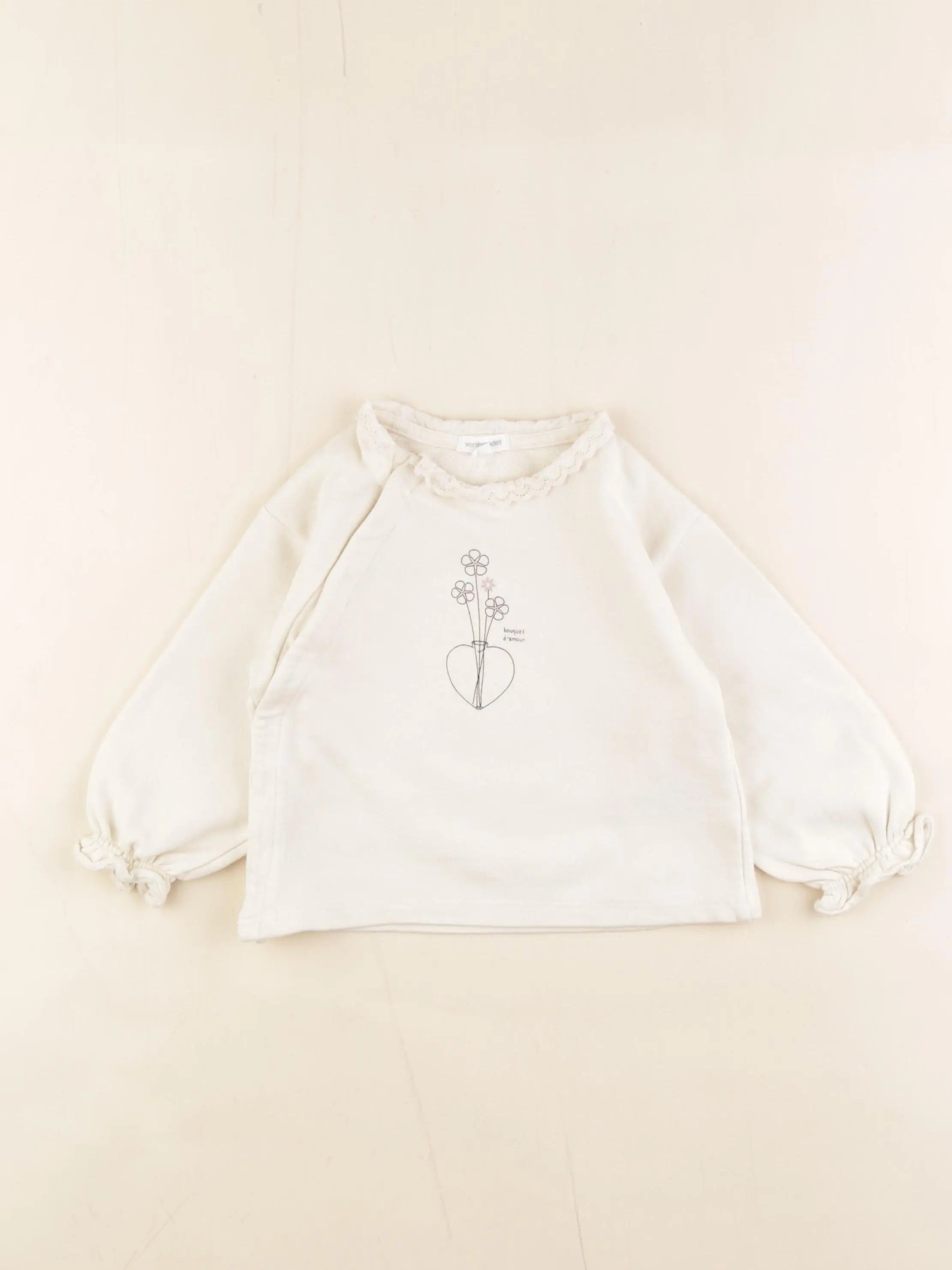 Vertbaudet - sweat blanc - 18 mois
