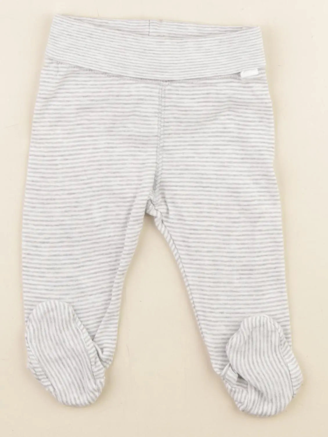 H&M - legging blanc, gris - 4/6 mois