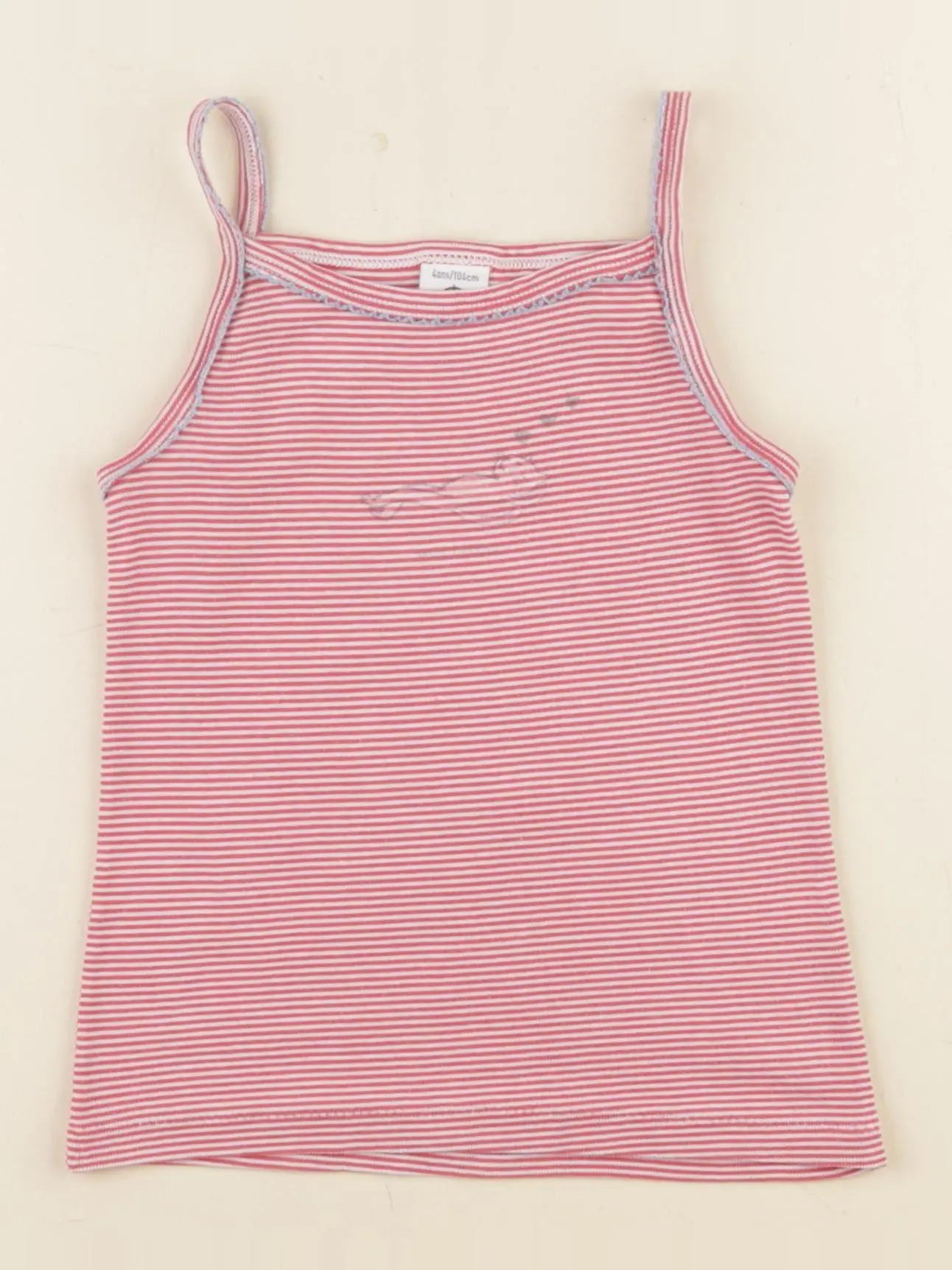 Petit Bateau - maillot de corps rouge - 4 ans