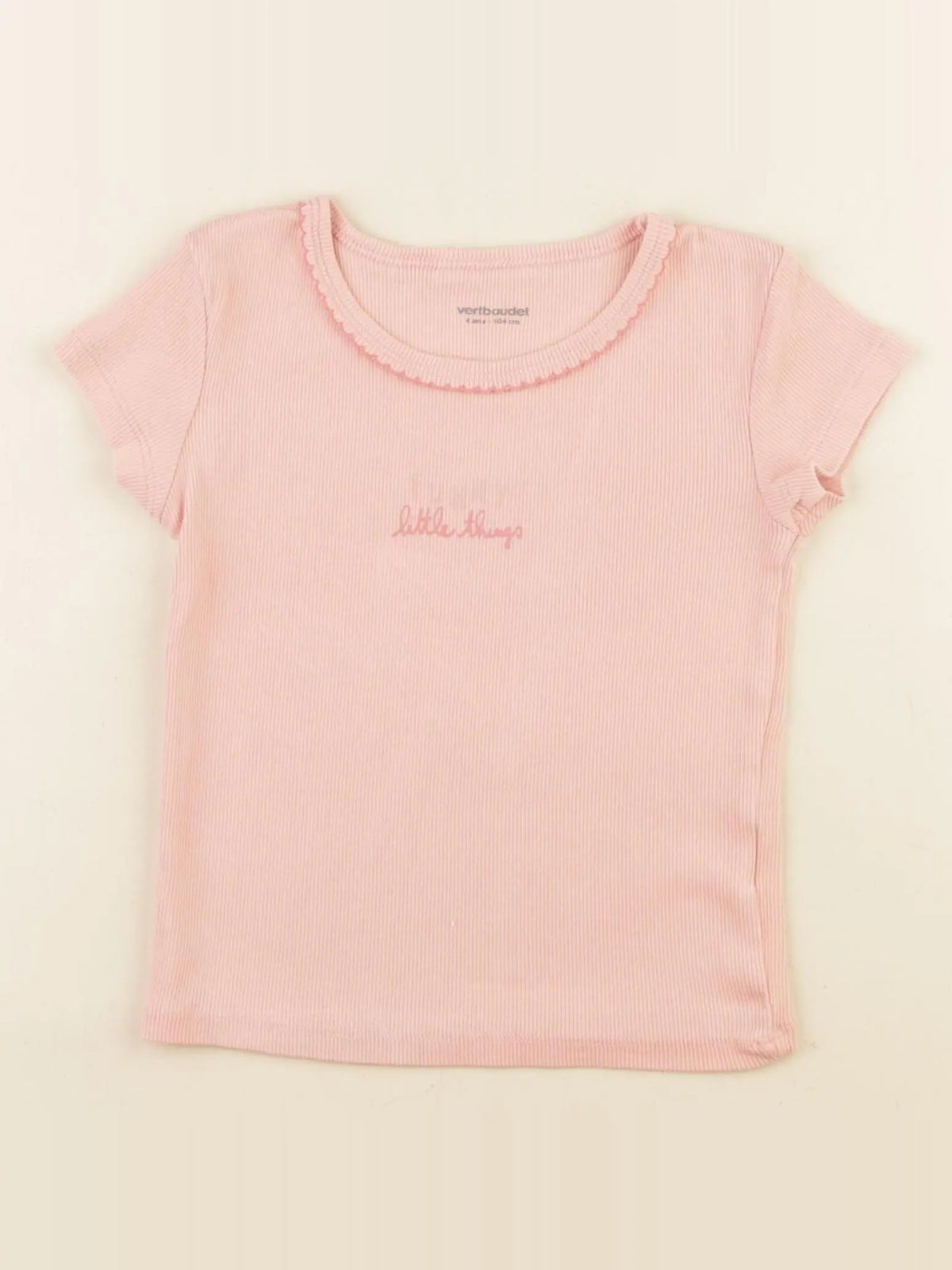 Vertbaudet - tee-shirt rose - 4 ans