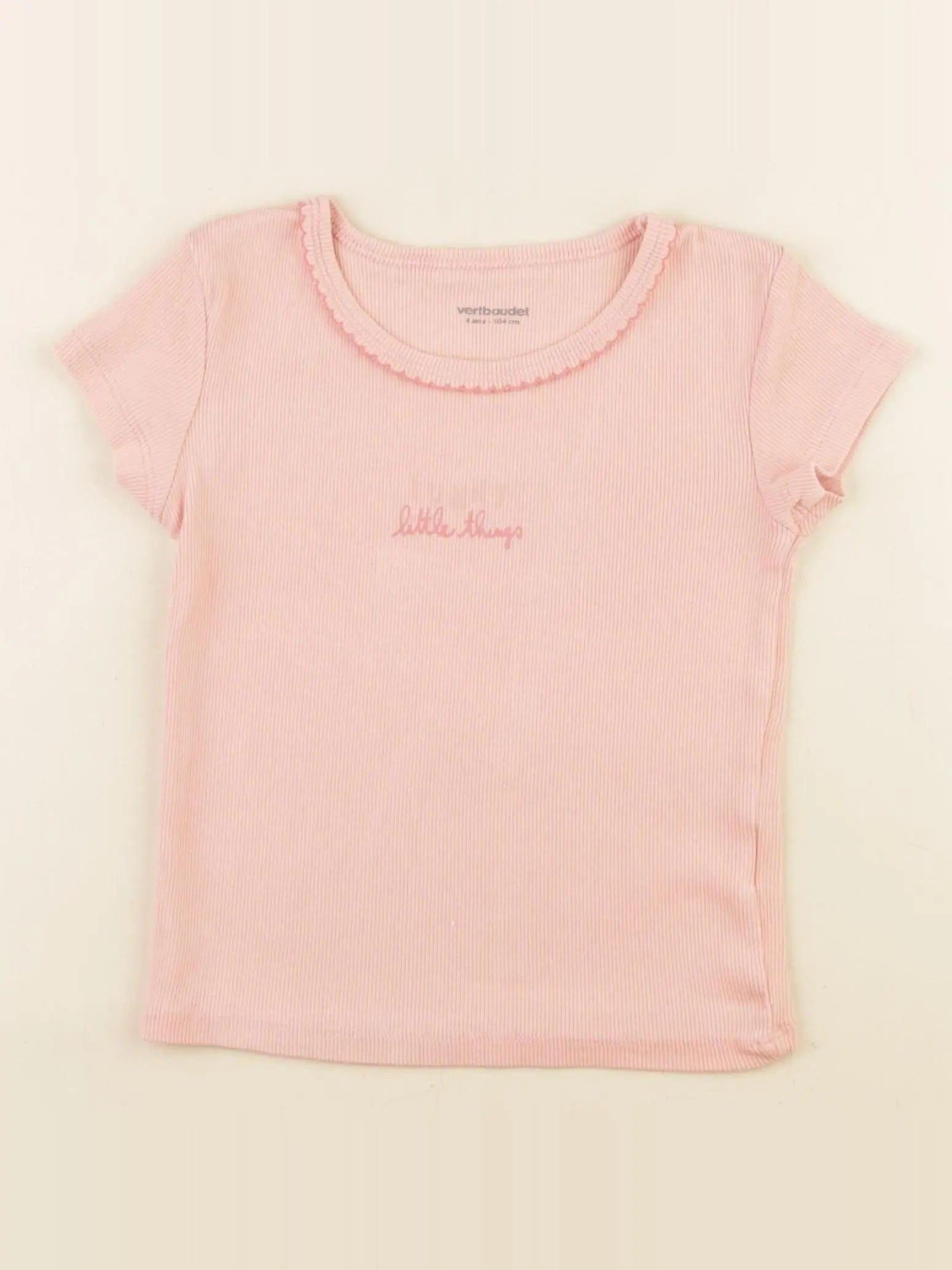 Vertbaudet - tee-shirt rose - 4 ans