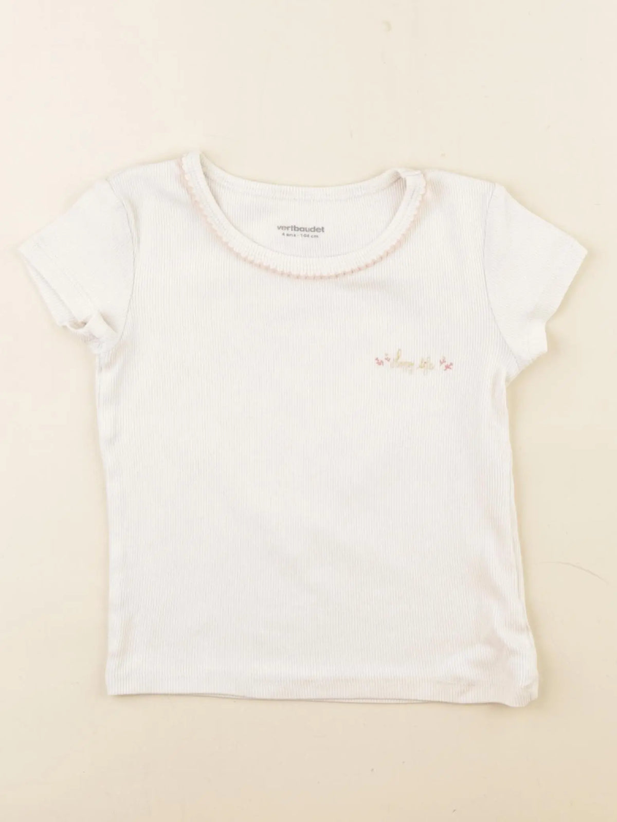 Vertbaudet - tee-shirt blanc - 4 ans