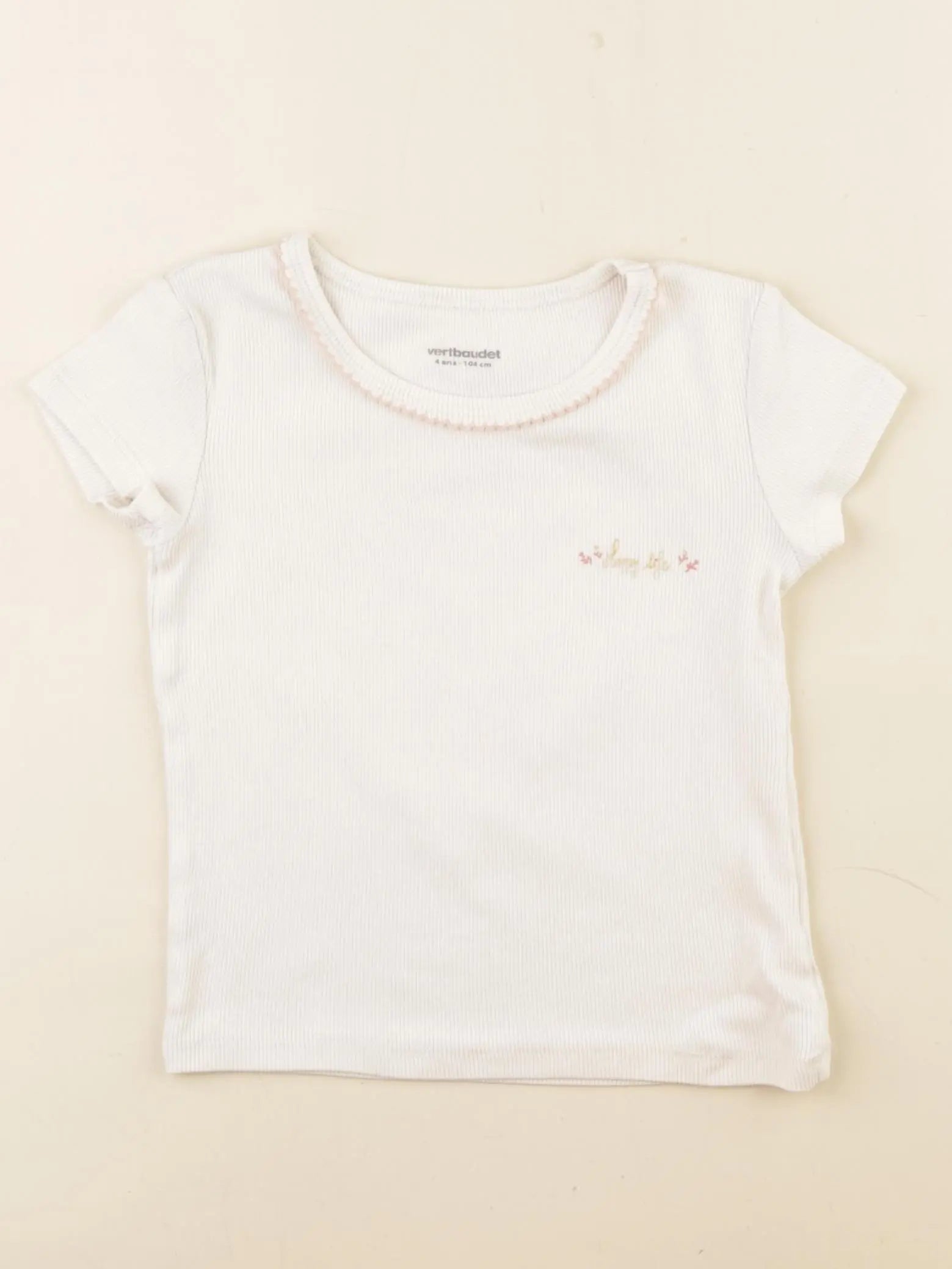 Vertbaudet - tee-shirt blanc - 4 ans