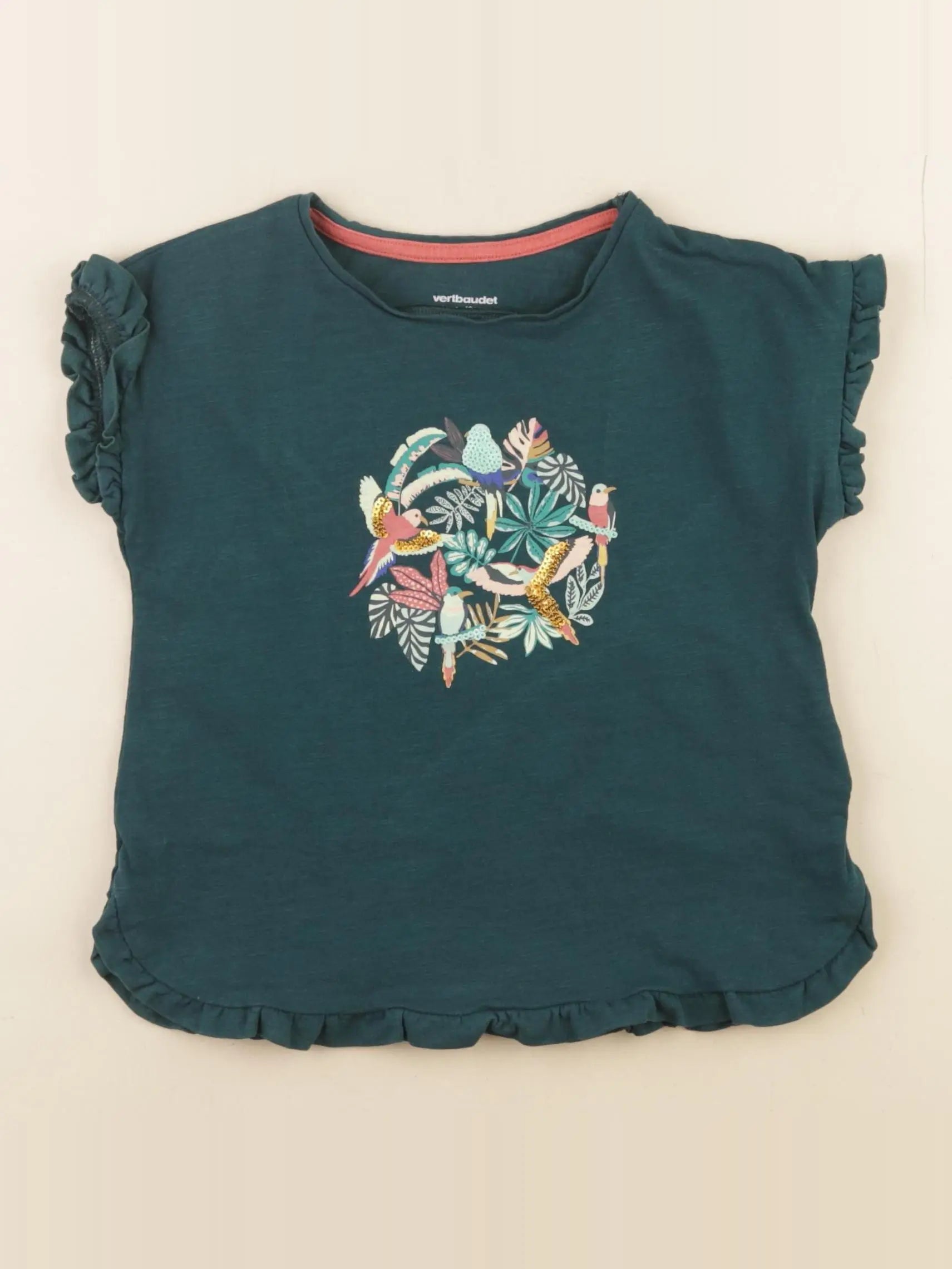 Vertbaudet - tee-shirt vert - 4 ans