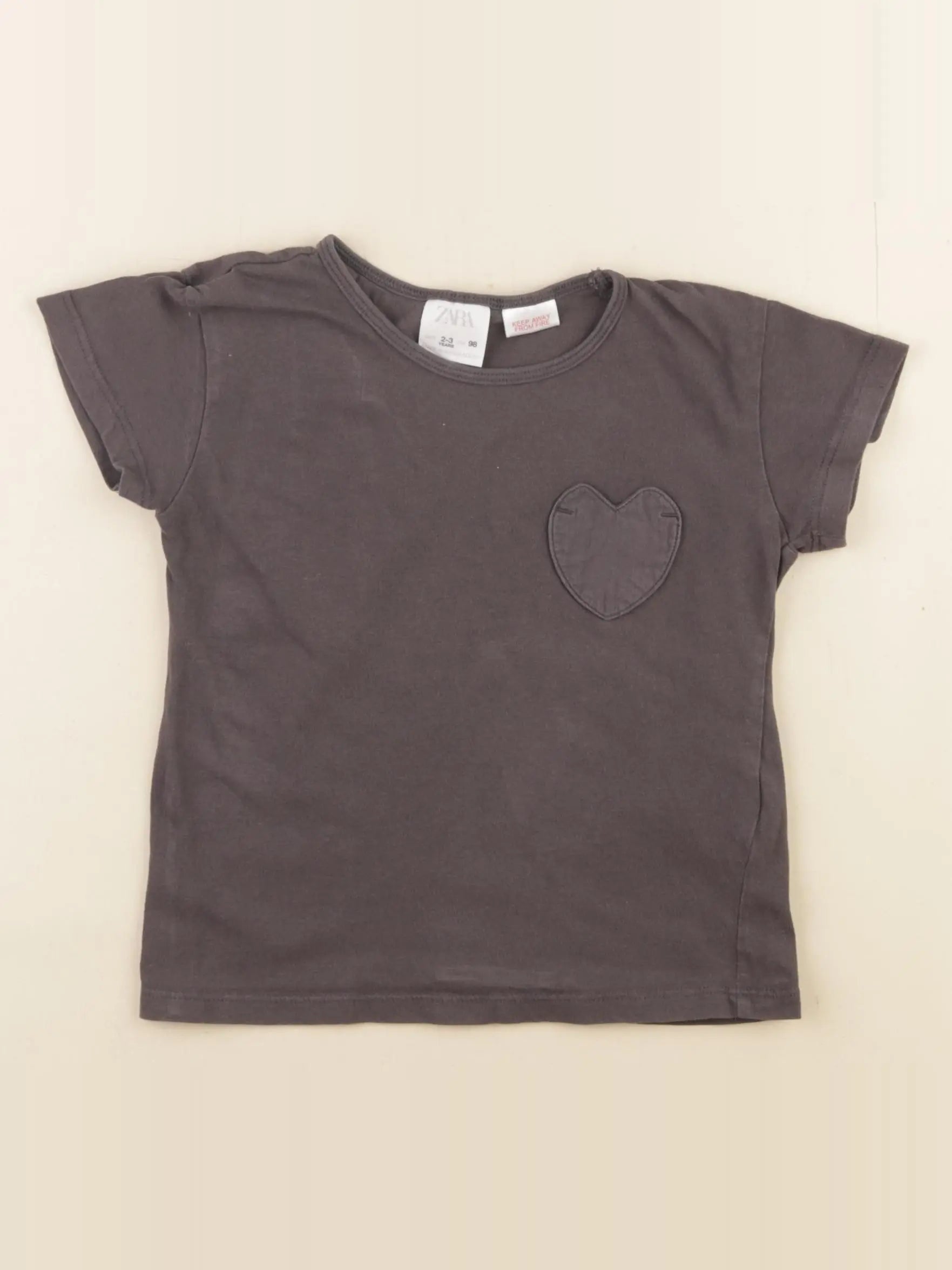 Zara - tee-shirt gris - 2/3 ans