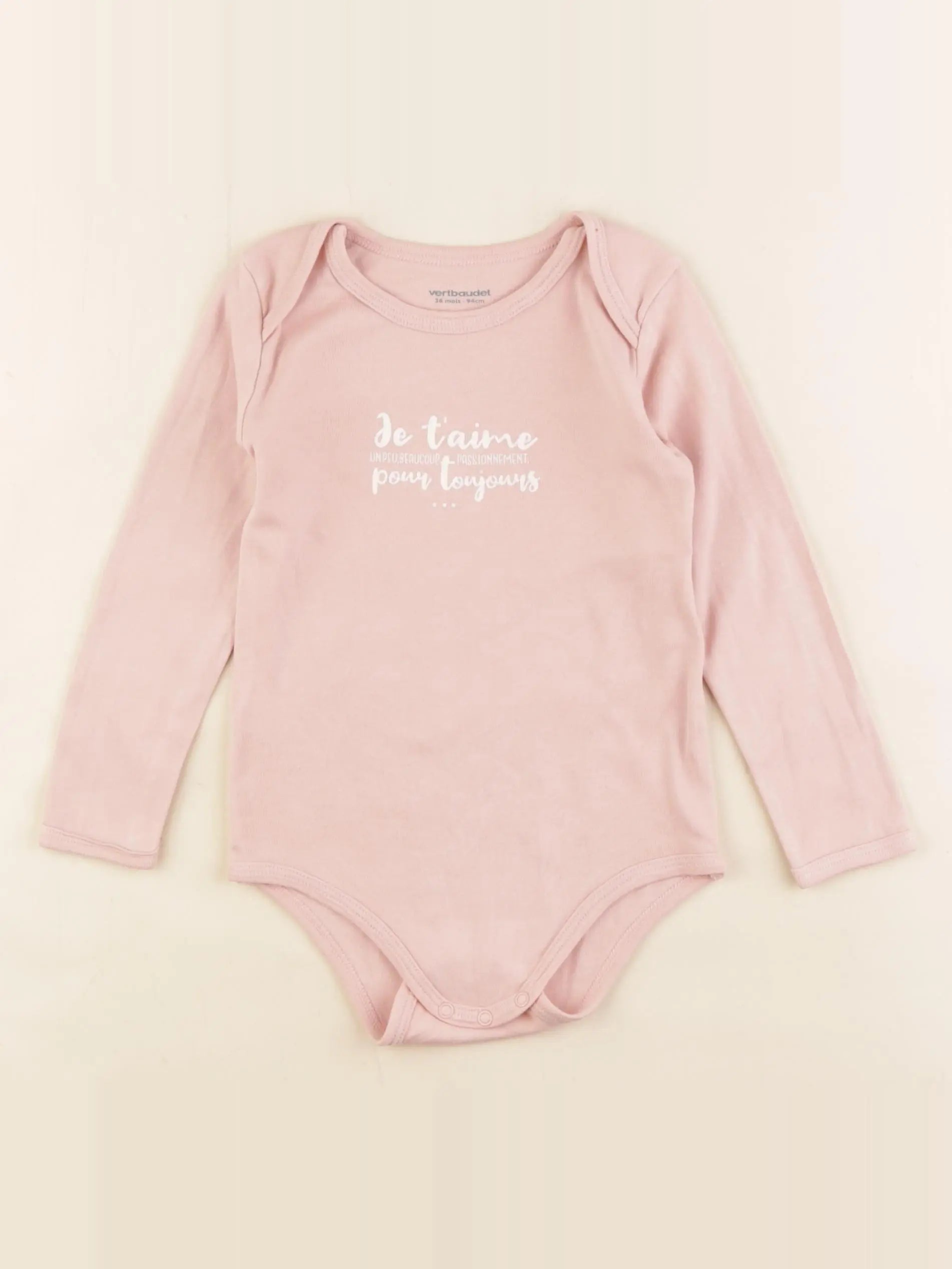 Vertbaudet - body rose - 36 mois