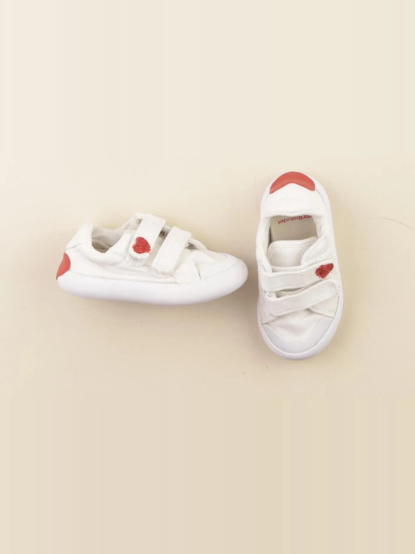 Vertbaudet - tennis à scratch/ lacets blanc - pointure 23