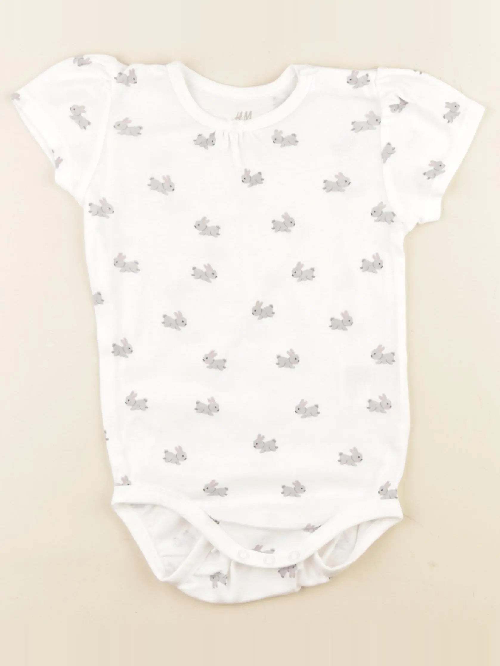 H&M - body blanc, gris - 18/24 mois