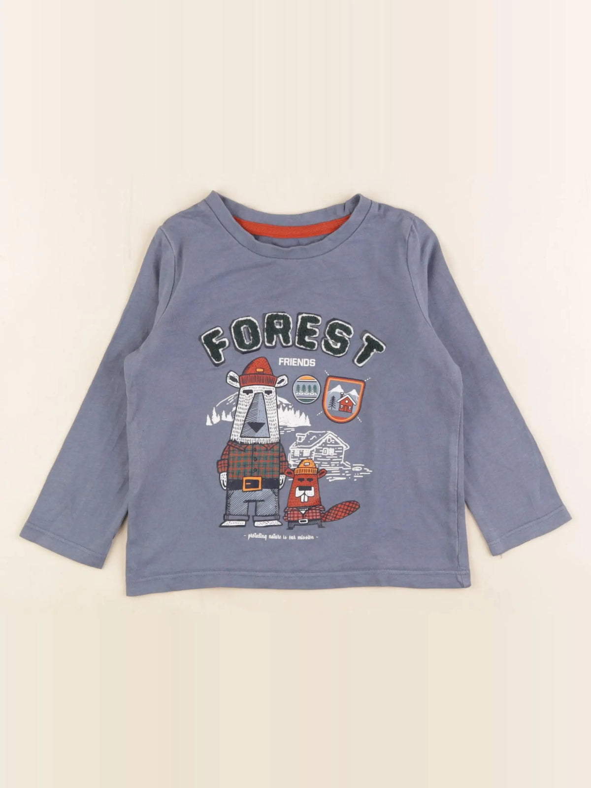 Vertbaudet - tee-shirt bleu - 2 ans